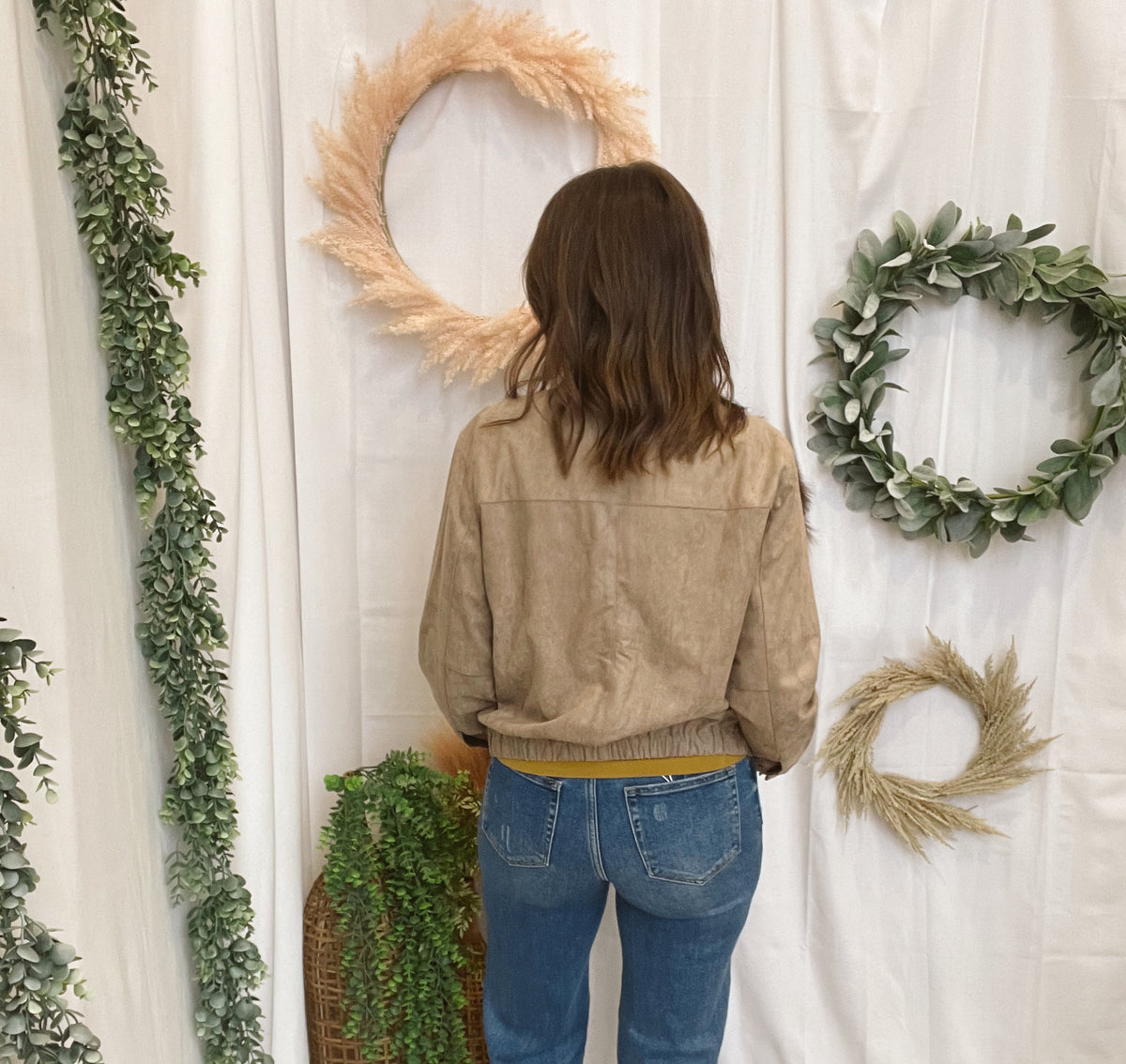 Be Cool Suede Classic Jacket-Sand-Cardigans-be cool-The Silo Boutique, Women's Fashion Boutique Located in Warren and Grand Forks North Dakota