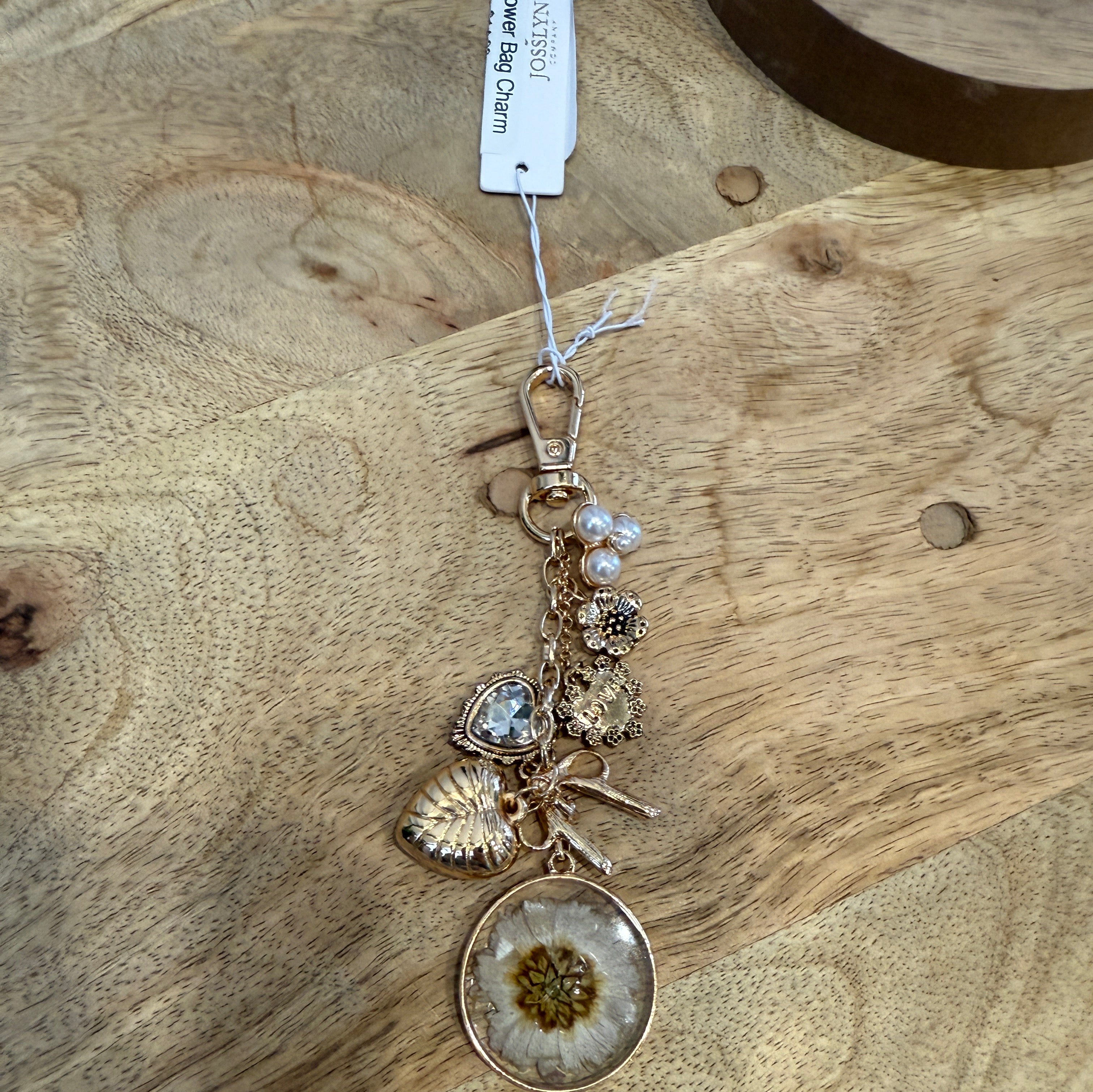 Dried Flower Bow Heart Charm-Final Sale-Keychains-joss-The Silo Boutique, Women's Fashion Boutique Located in Warren and Grand Forks North Dakota