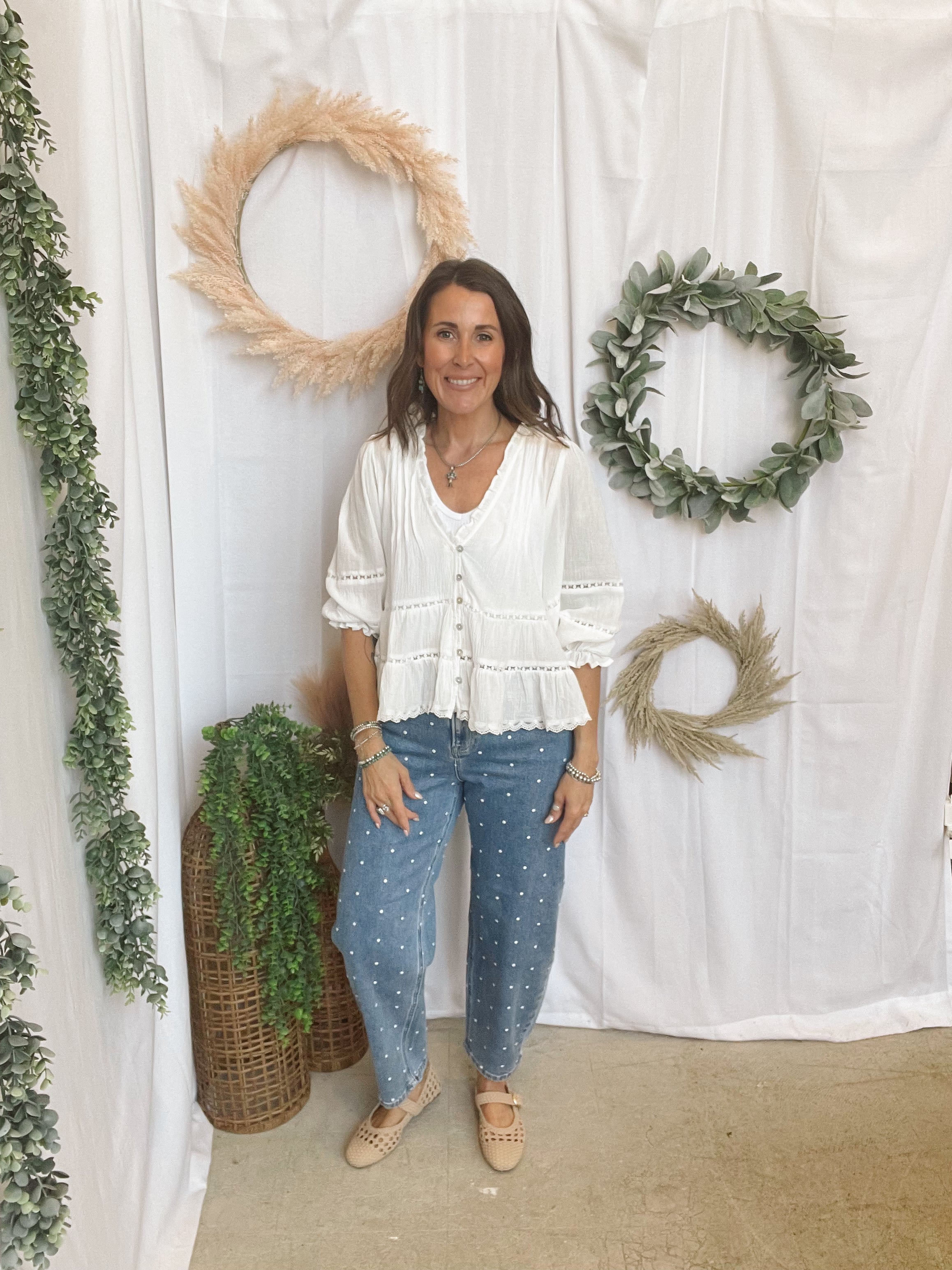 Alyssa By Together White Top-Long Sleeve Tops-by together-The Silo Boutique, Women's Fashion Boutique Located in Warren and Grand Forks North Dakota