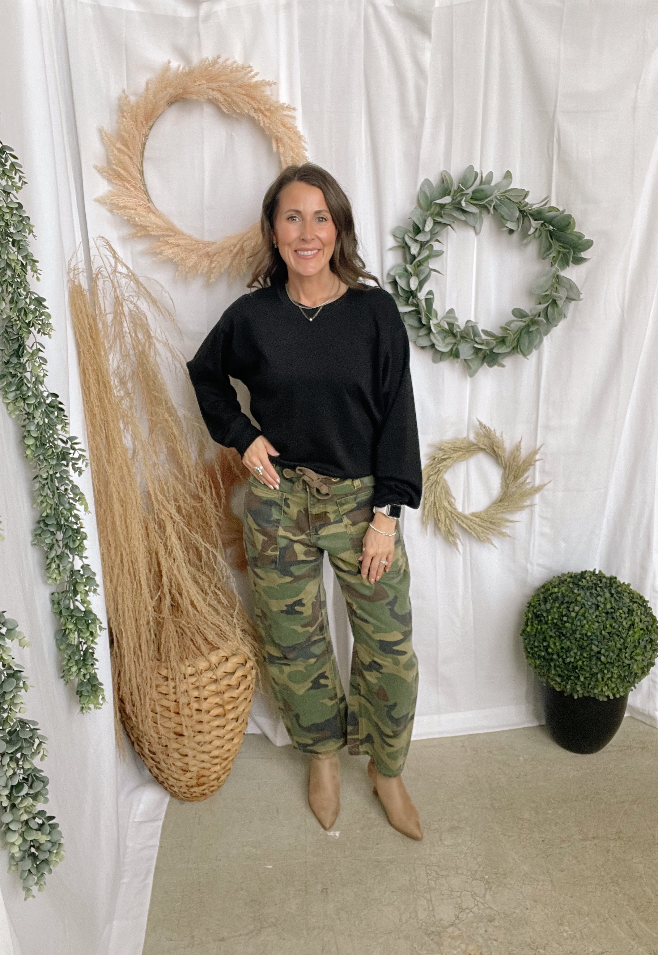 Maggie So Soft Crew Sweatshirt-Black-Sweatshirts-hyfve-The Silo Boutique, Women's Fashion Boutique Located in Warren and Grand Forks North Dakota