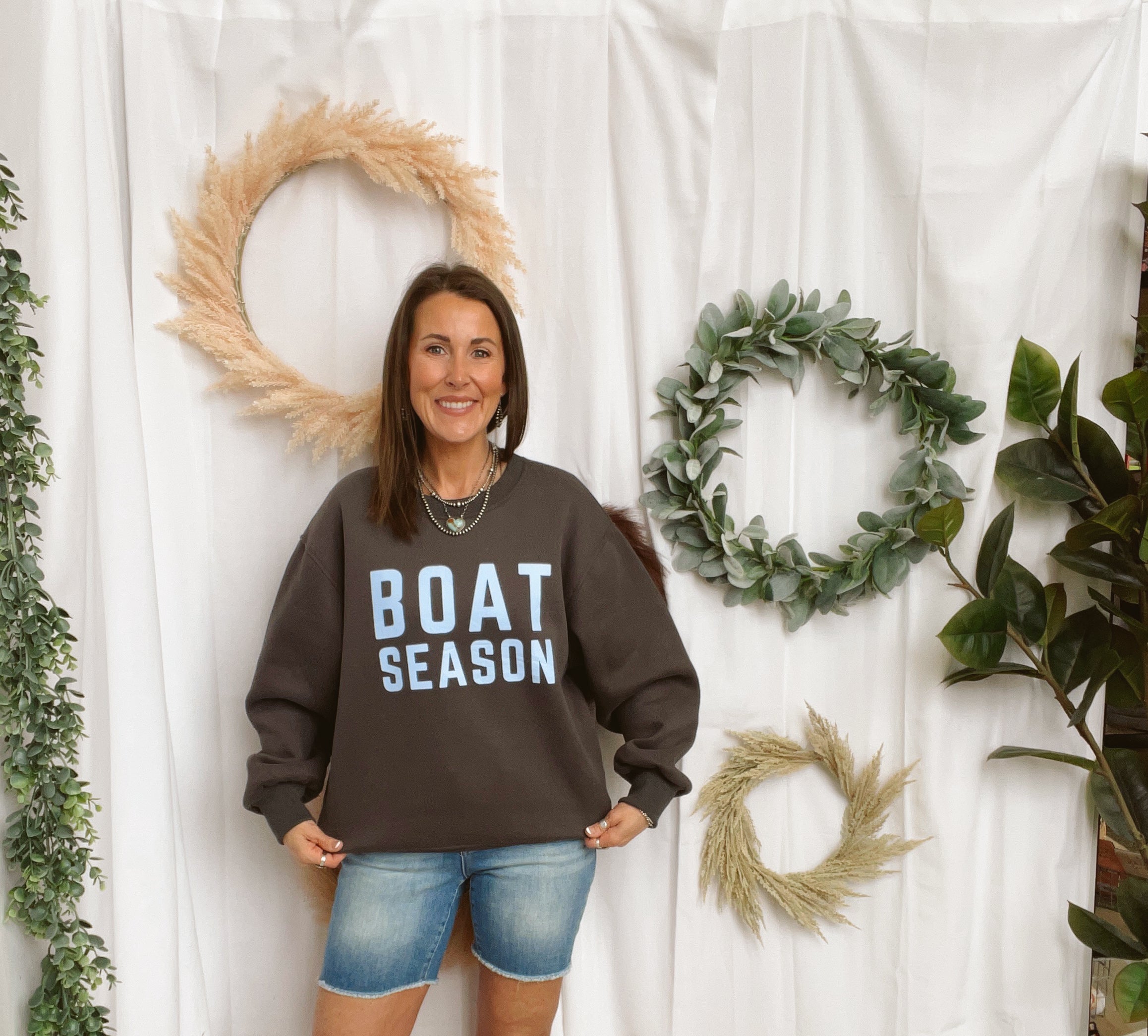 Boat Season Sweatshirt-Sweaters-panaache-The Silo Boutique, Women's Fashion Boutique Located in Warren and Grand Forks North Dakota