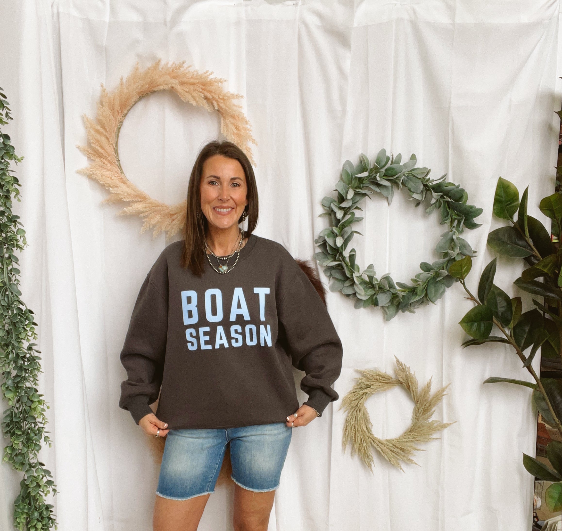 Boat Season Sweatshirt-Sweaters-panaache-The Silo Boutique, Women's Fashion Boutique Located in Warren and Grand Forks North Dakota