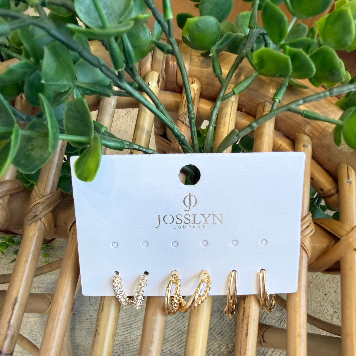 Joss Trio Huggie Hoop Rhinestone Earrings-Earrings-joss-The Silo Boutique, Women's Fashion Boutique Located in Warren and Grand Forks North Dakota