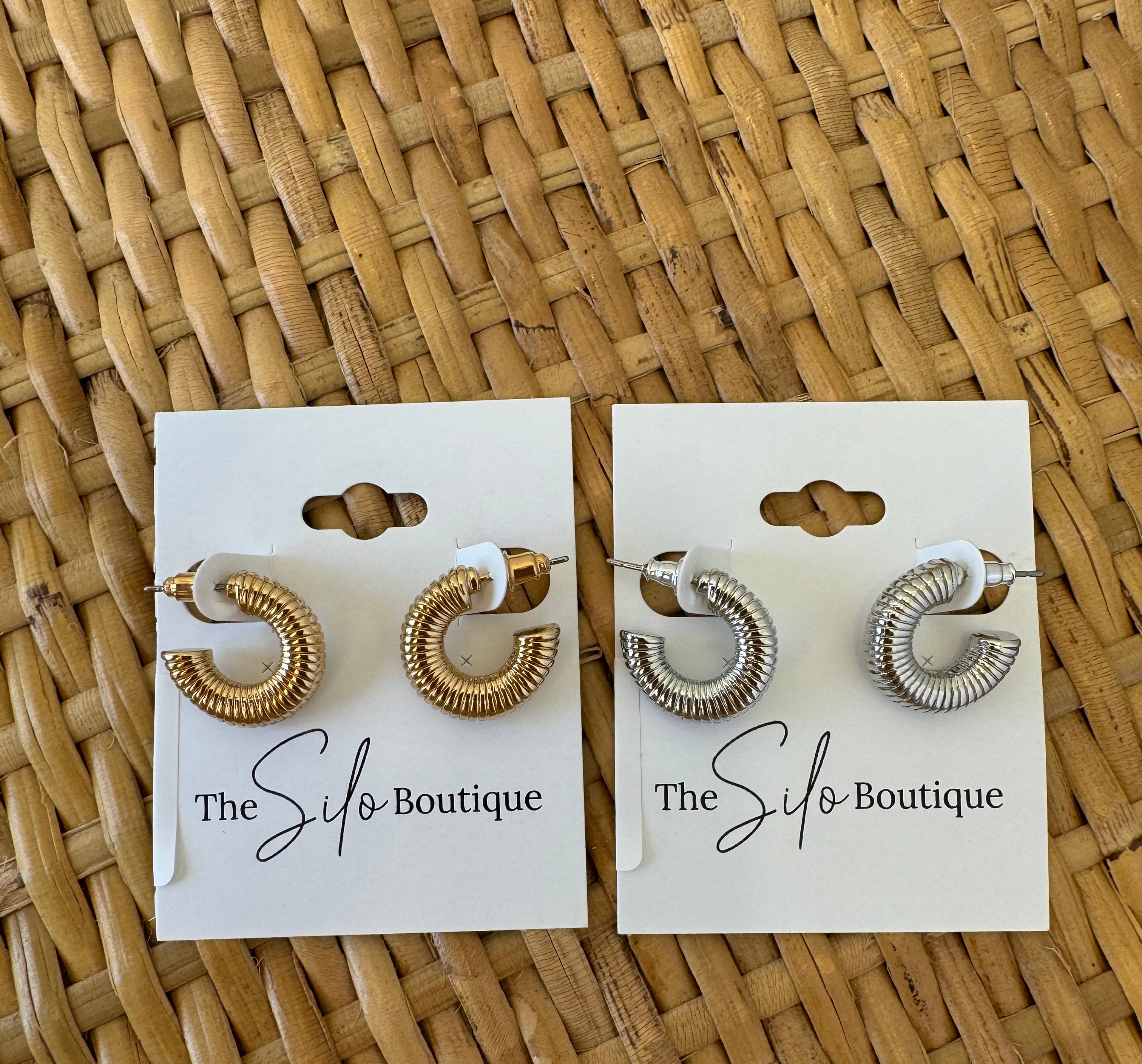 Mini Coil Hoop Earrings-earrings-Dallas Market-The Silo Boutique, Women's Fashion Boutique Located in Warren and Grand Forks North Dakota