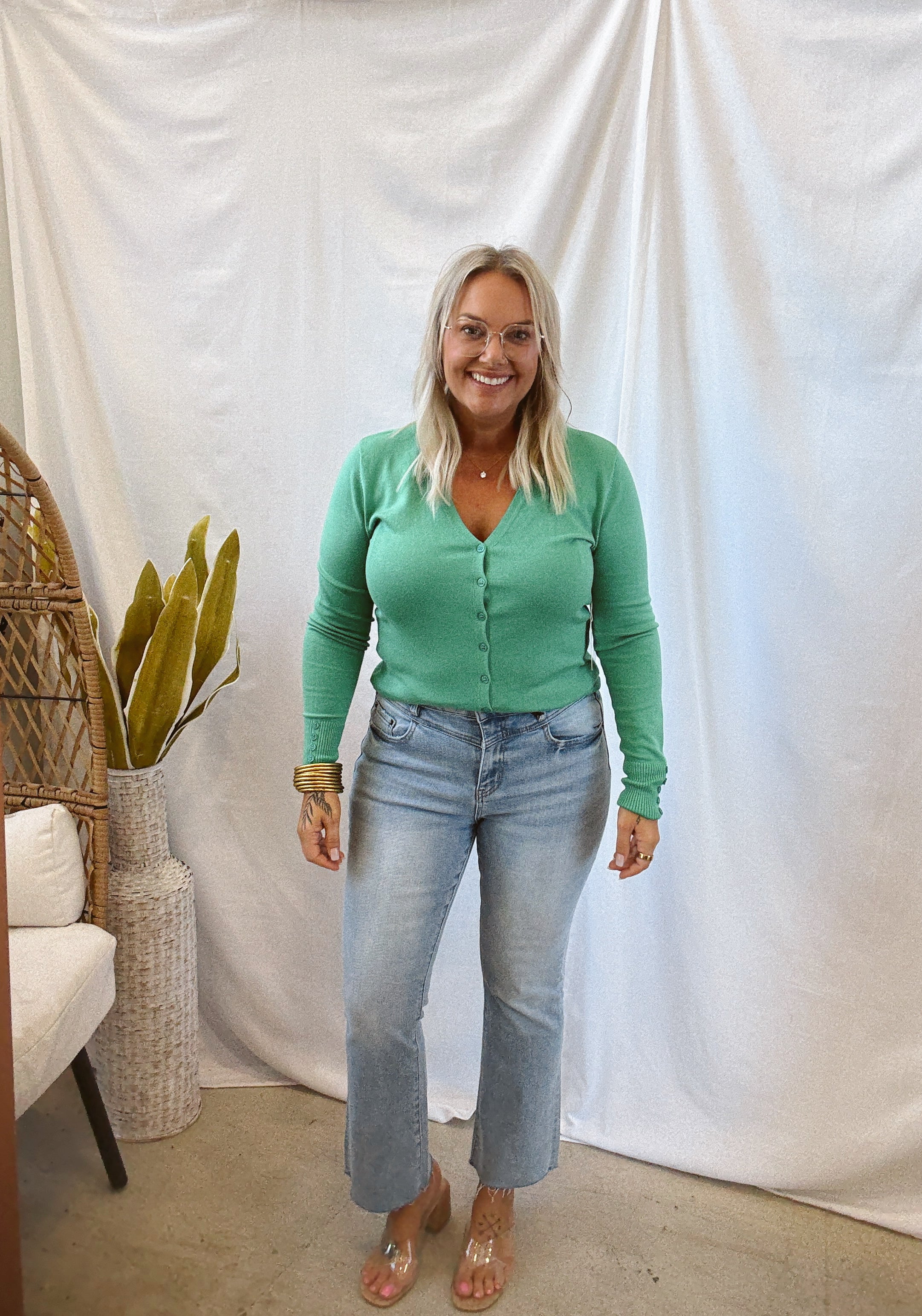 V Neck Cardigan Sweater-Final sale-Cardigans-cielo-The Silo Boutique, Women's Fashion Boutique Located in Warren and Grand Forks North Dakota