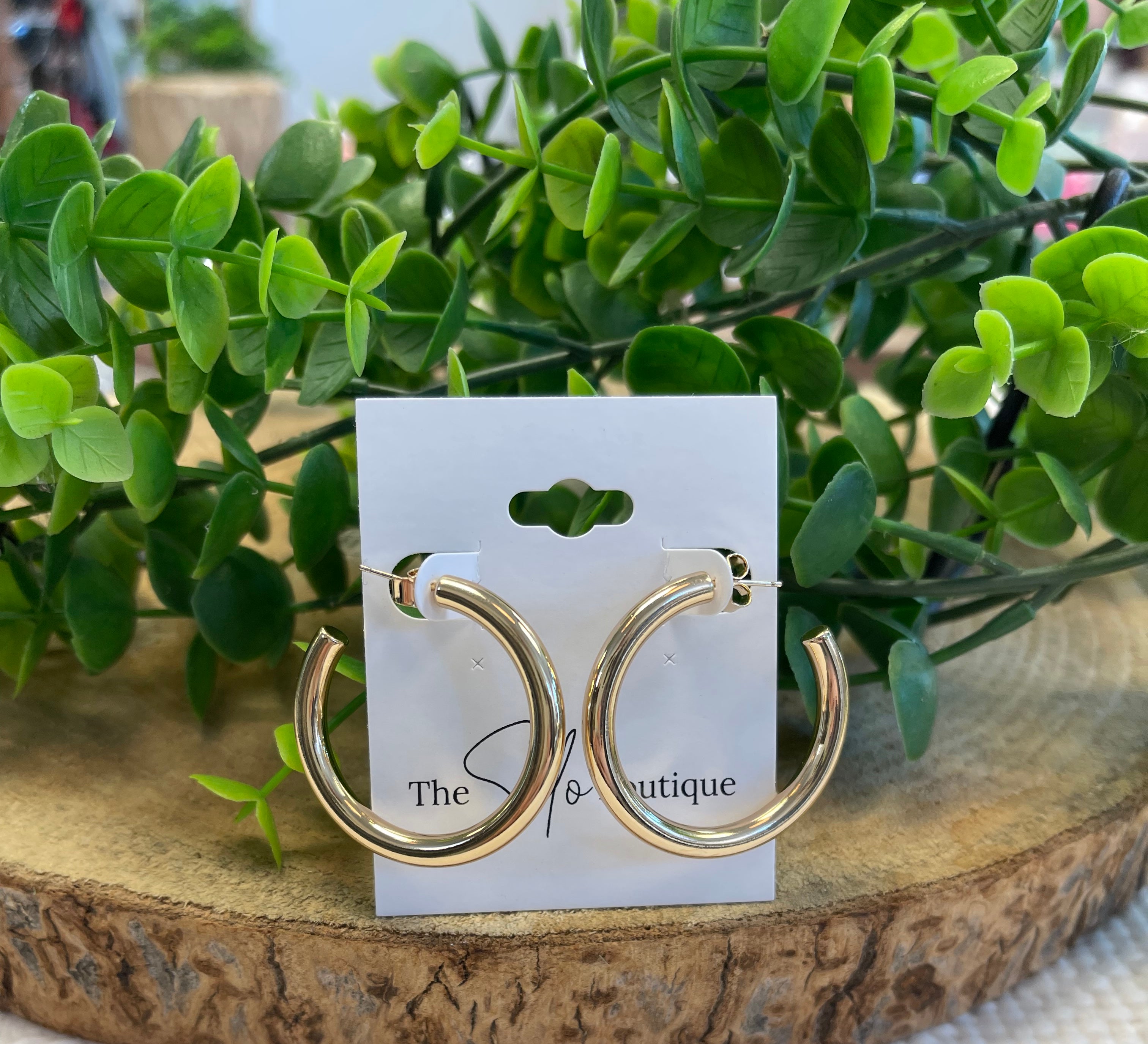 Thick 1.35 Gold Hoop Earrings-Earrings-Fame-The Silo Boutique, Women's Fashion Boutique Located in Warren and Grand Forks North Dakota
