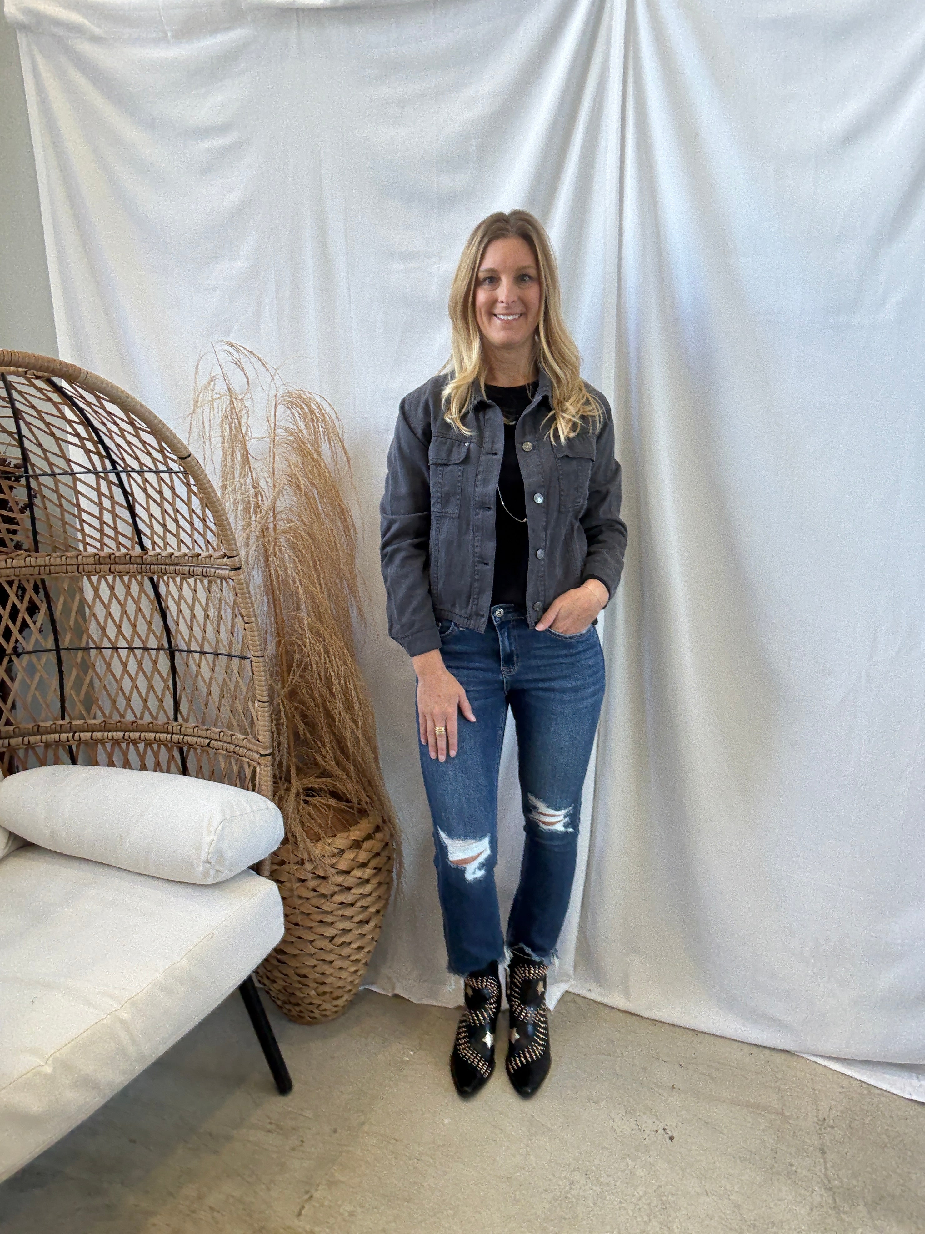 Tencil Blend Jacket-Charcoal-Coats & Jackets-be cool-The Silo Boutique, Women's Fashion Boutique Located in Warren and Grand Forks North Dakota