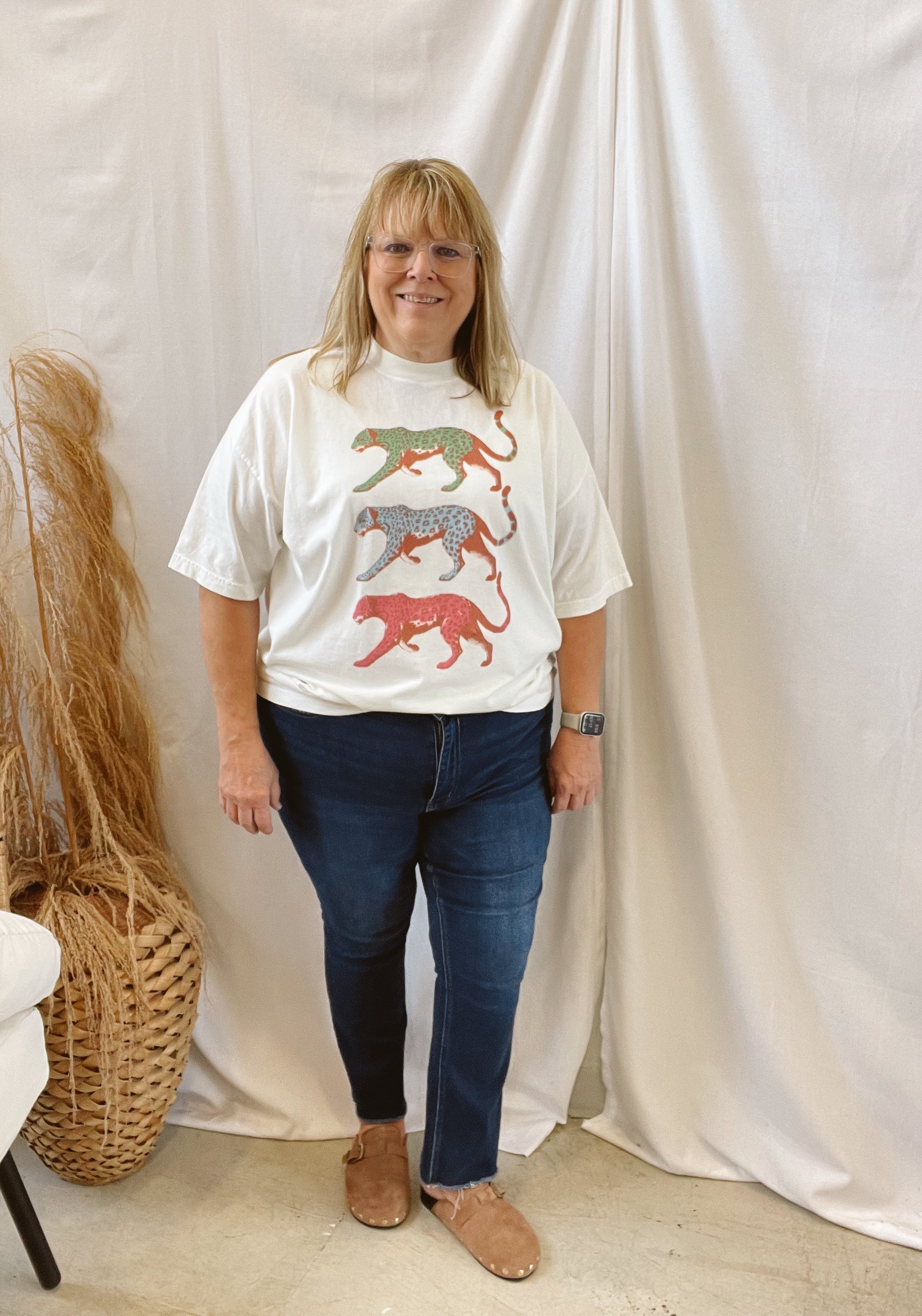 Three Cheetah Print Tee-Graphic Tees-jade-The Silo Boutique, Women's Fashion Boutique Located in Warren and Grand Forks North Dakota