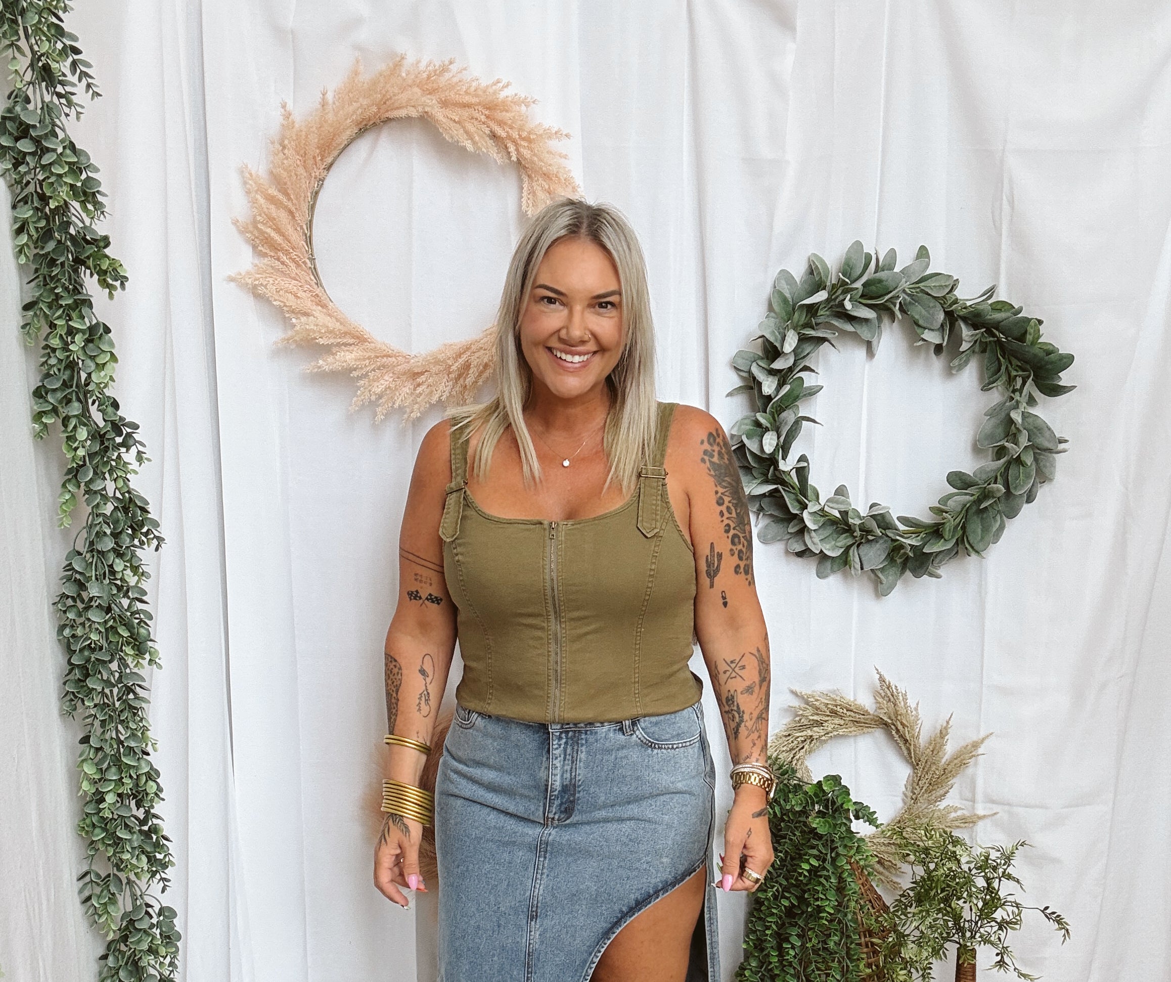 Missy Thigh Slit Denim Skirt-Blue Denim-Jeans-miss sparkling-The Silo Boutique, Women's Fashion Boutique Located in Warren and Grand Forks North Dakota