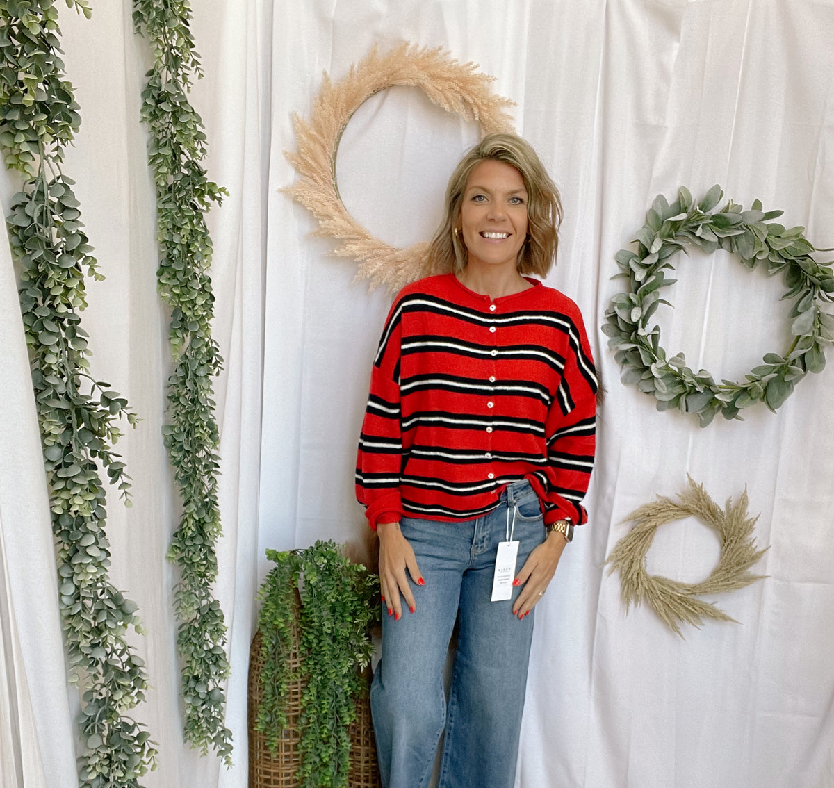 Piper Cardigan-Tomato Red-Cardigans-Things Between-The Silo Boutique, Women's Fashion Boutique Located in Warren and Grand Forks North Dakota