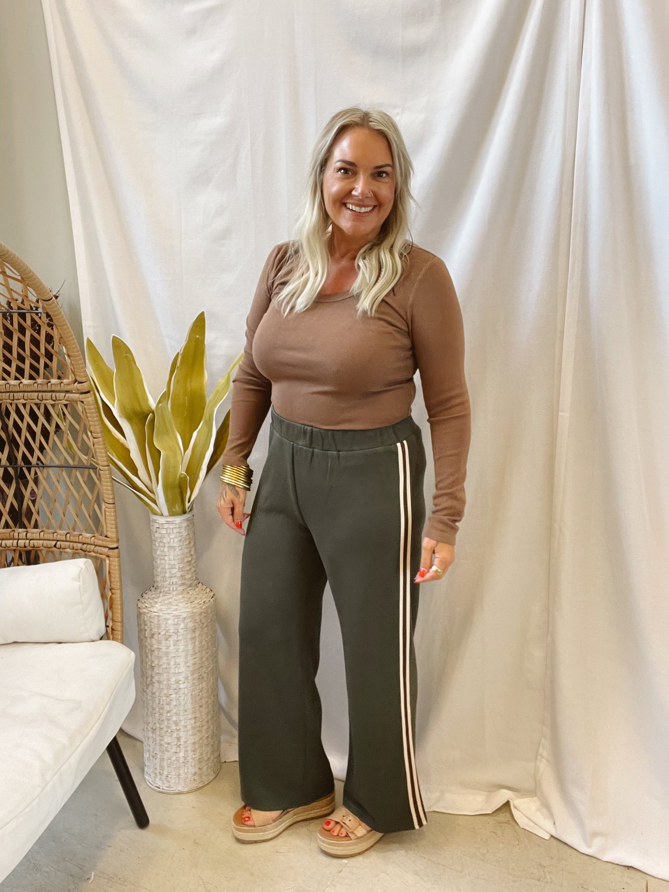 Every Style Track Pants-Green-Pants-mystree-The Silo Boutique, Women's Fashion Boutique Located in Warren and Grand Forks North Dakota