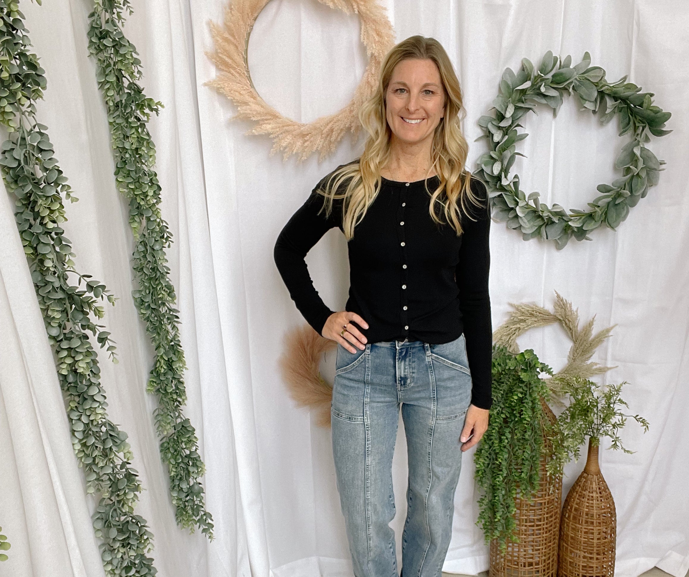 Be Cool Button Up Basic Top-Black-Long Sleeve Tops-be cool-The Silo Boutique, Women's Fashion Boutique Located in Warren and Grand Forks North Dakota