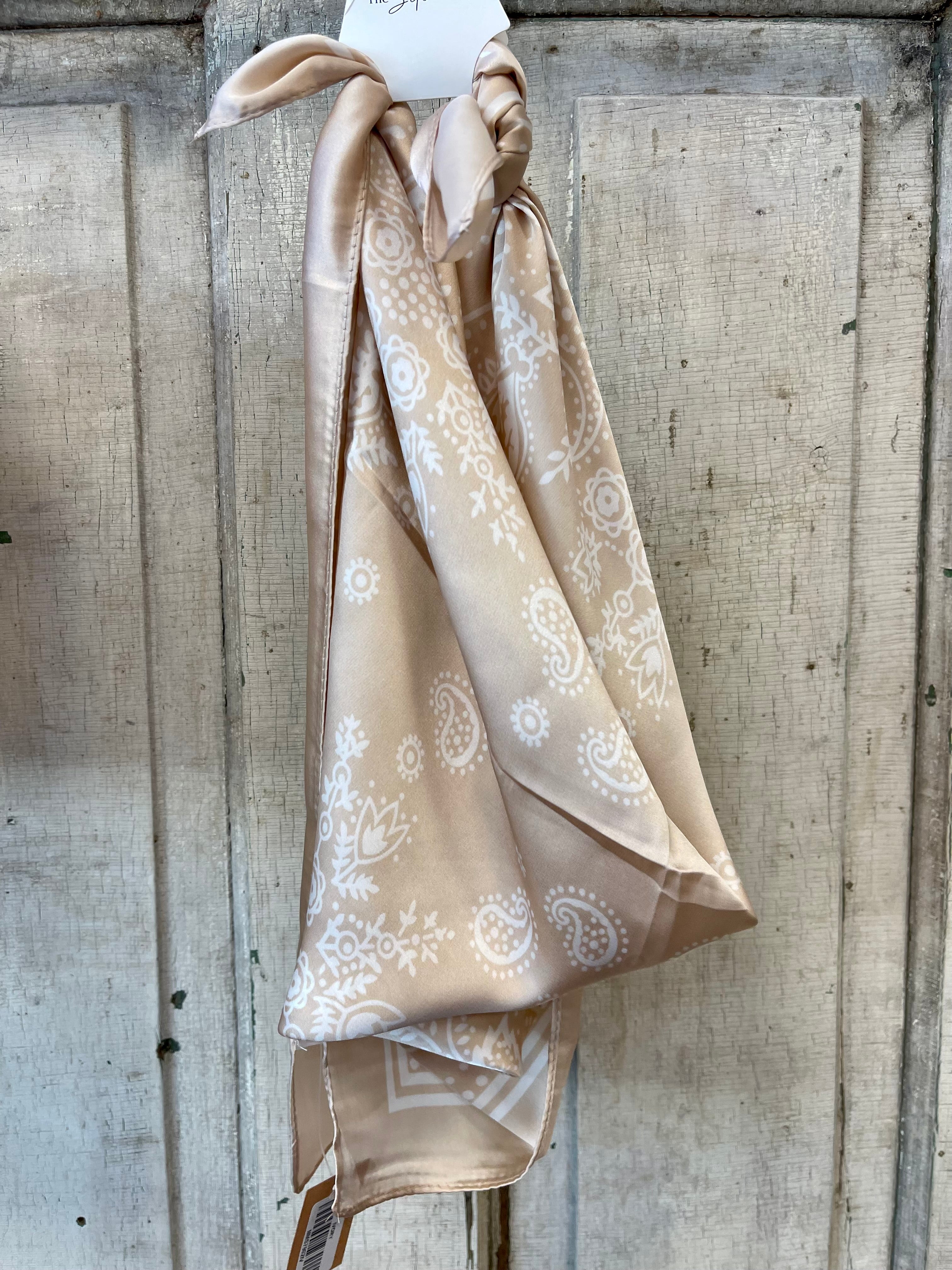 Paisley Bandana Satin Scarf-Final Sale-Scarves-leto-The Silo Boutique, Women's Fashion Boutique Located in Warren and Grand Forks North Dakota