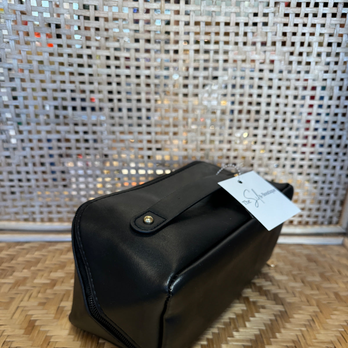 Faux Leather Open Flat Cosmetic Bags-Cosmetic Bags-joss-The Silo Boutique, Women's Fashion Boutique Located in Warren and Grand Forks North Dakota