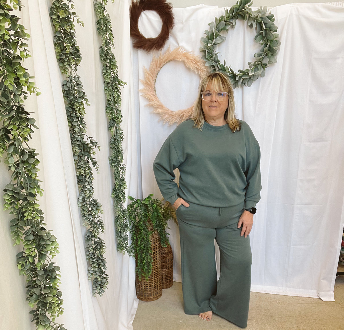 Maggie Scuba Set-Jade-Outfit Sets-Zenana-The Silo Boutique, Women's Fashion Boutique Located in Warren and Grand Forks North Dakota