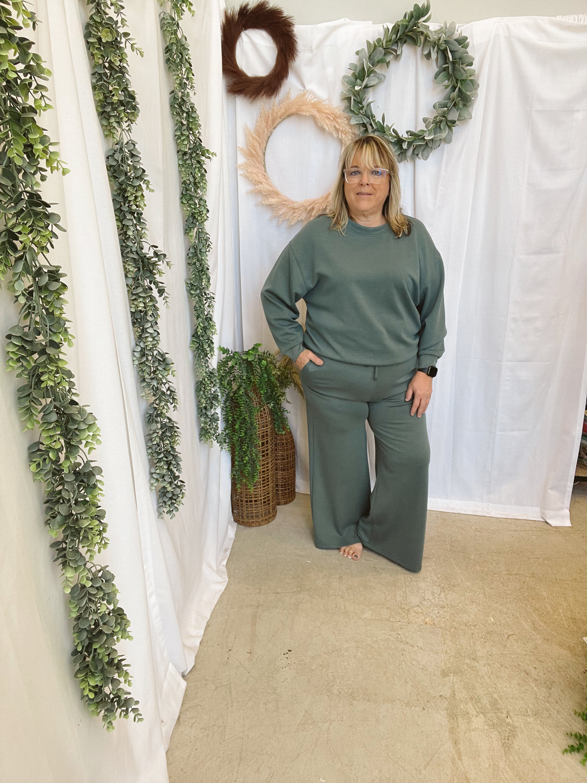 Maggie Scuba Set-Jade-Outfit Sets-Zenana-The Silo Boutique, Women's Fashion Boutique Located in Warren and Grand Forks North Dakota