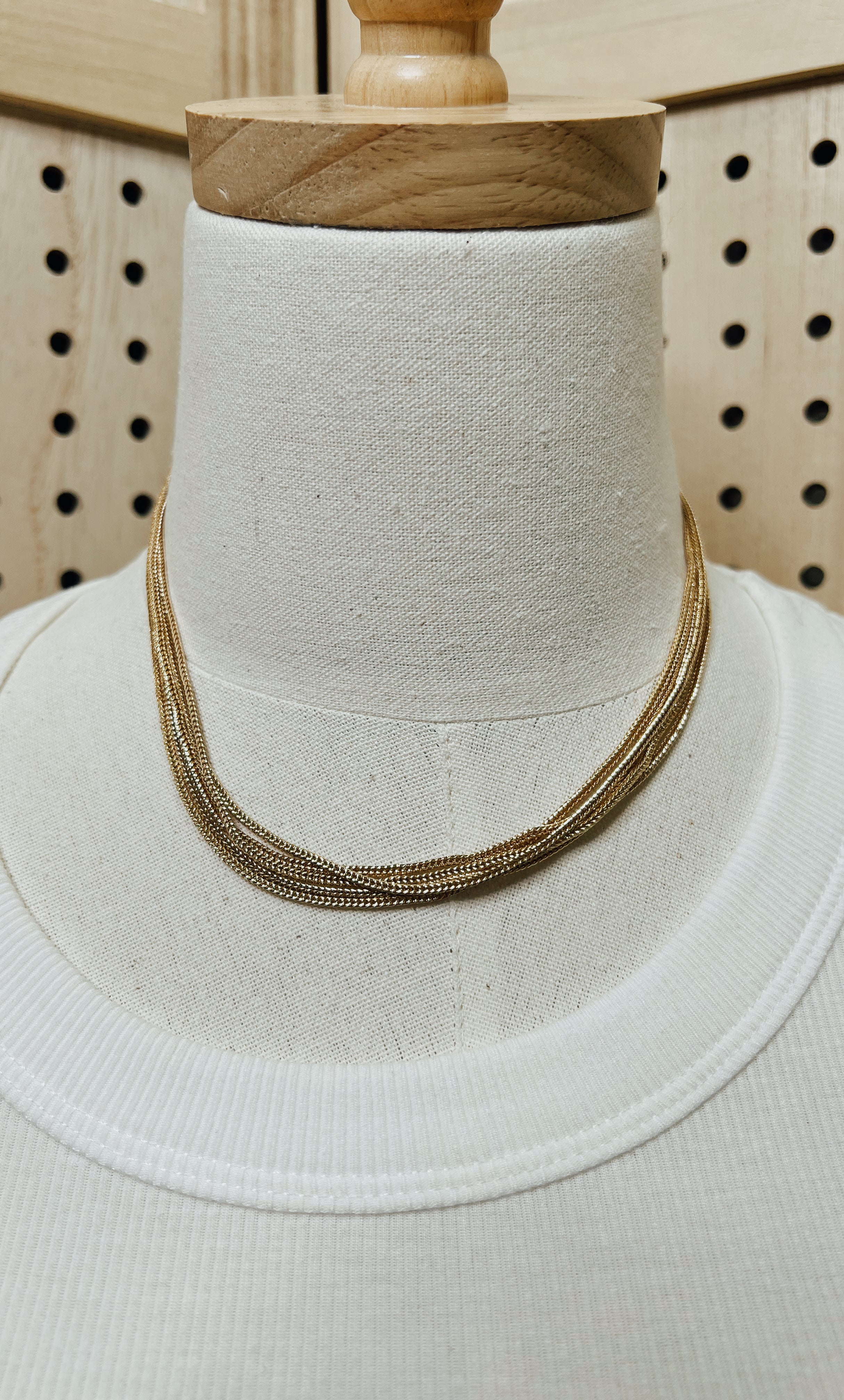 Fame 5 Strand Chained Necklace-Necklaces-Fame-The Silo Boutique, Women's Fashion Boutique Located in Warren and Grand Forks North Dakota