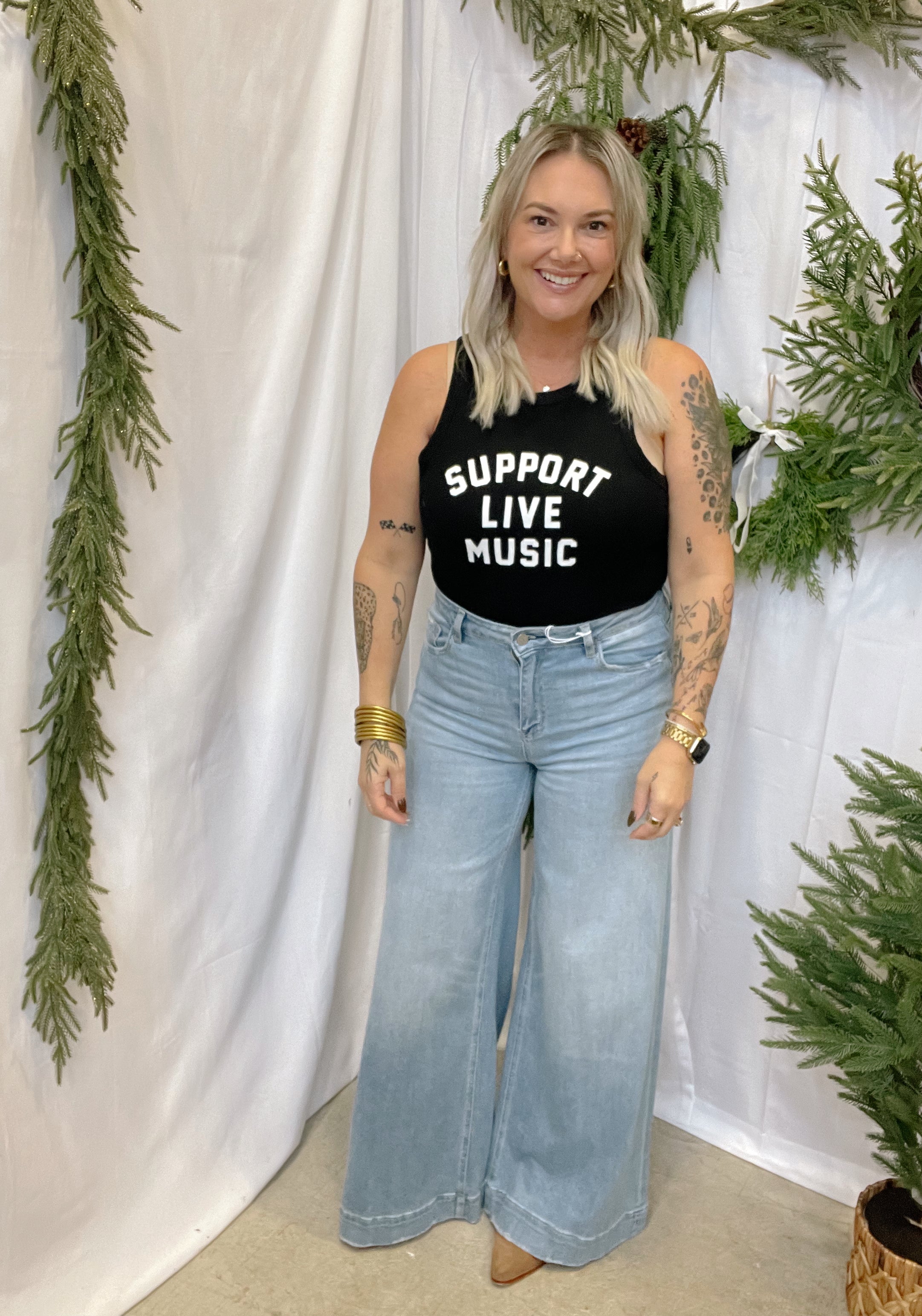 Support Live Music Tank Top-Final Sale-Tank Tops-panache-The Silo Boutique, Women's Fashion Boutique Located in Warren and Grand Forks North Dakota