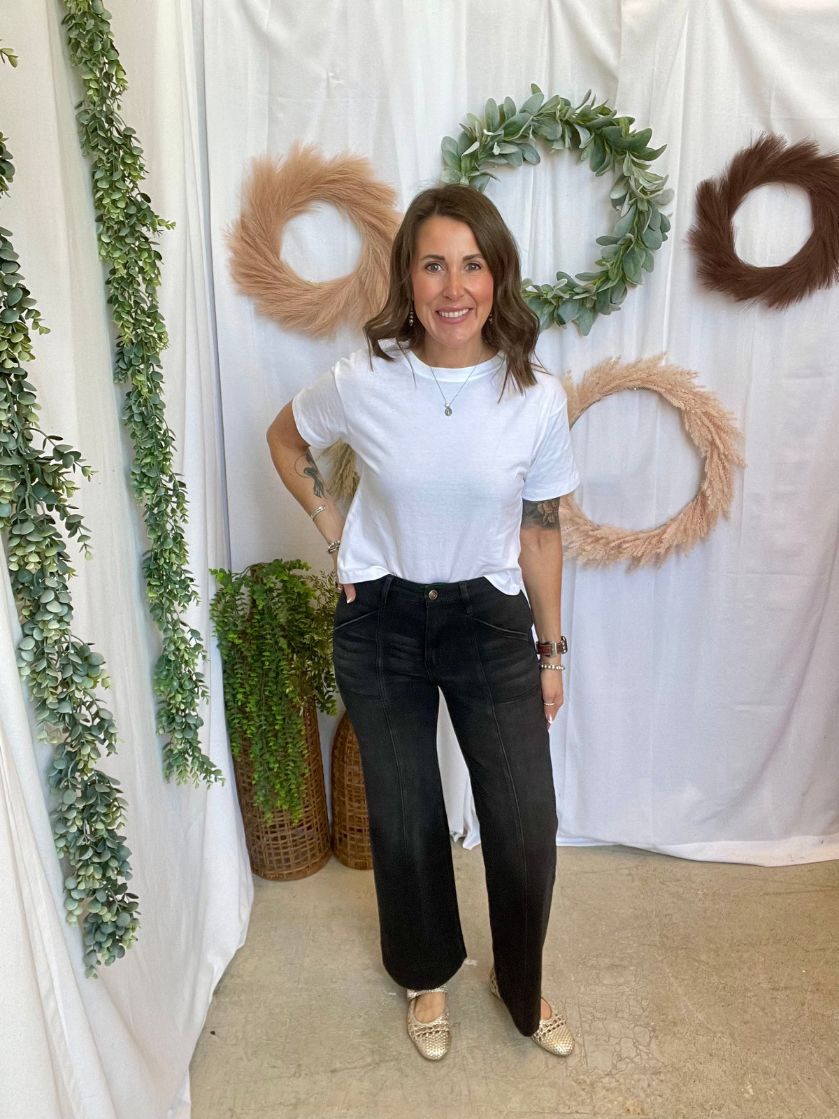 Mica Dune Trouser Hem Jean-Black-Jeans-mica-The Silo Boutique, Women's Fashion Boutique Located in Warren and Grand Forks North Dakota