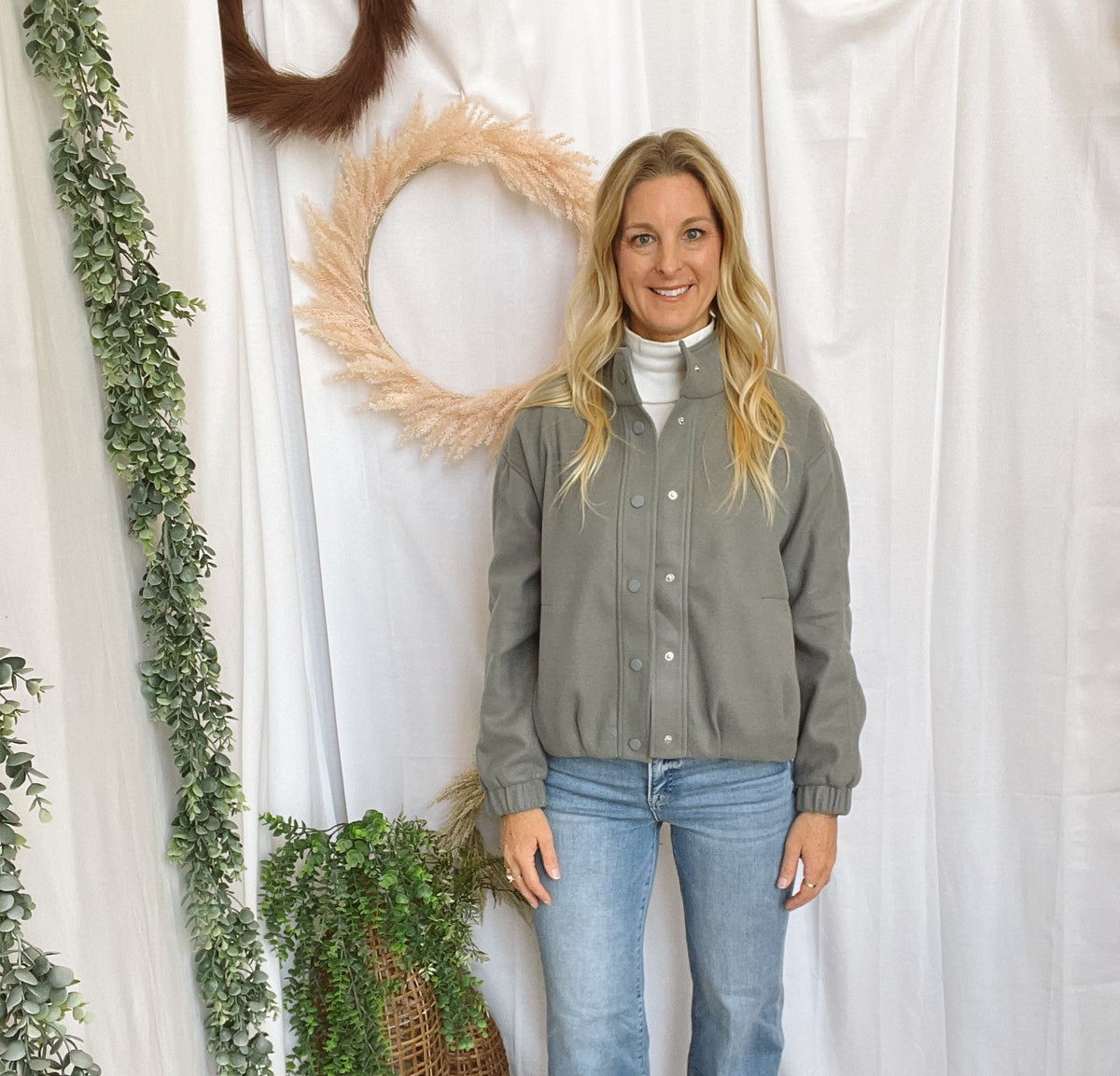 Lori Snap Button Bubble Jacket-Jade-Vests-staccato-The Silo Boutique, Women's Fashion Boutique Located in Warren and Grand Forks North Dakota