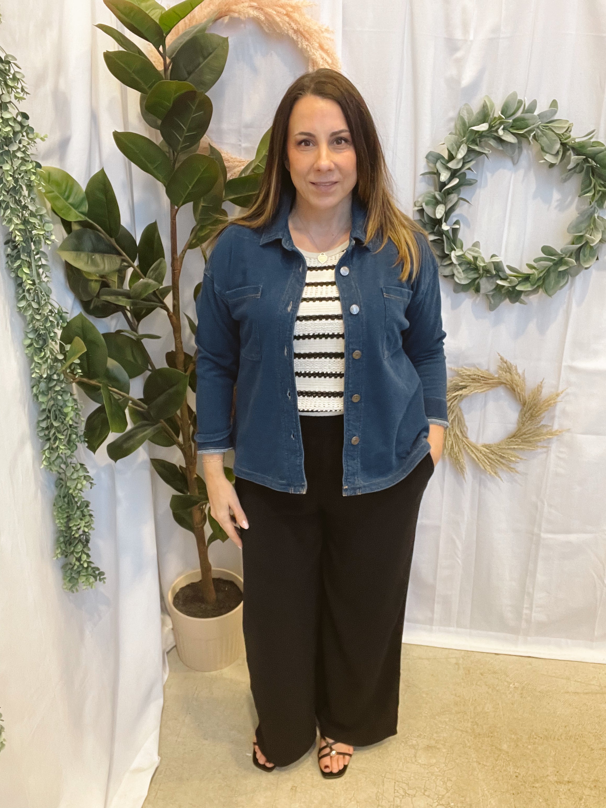 Be Cool Denim Soft Shacket-Shackets-be cool-The Silo Boutique, Women's Fashion Boutique Located in Warren and Grand Forks North Dakota