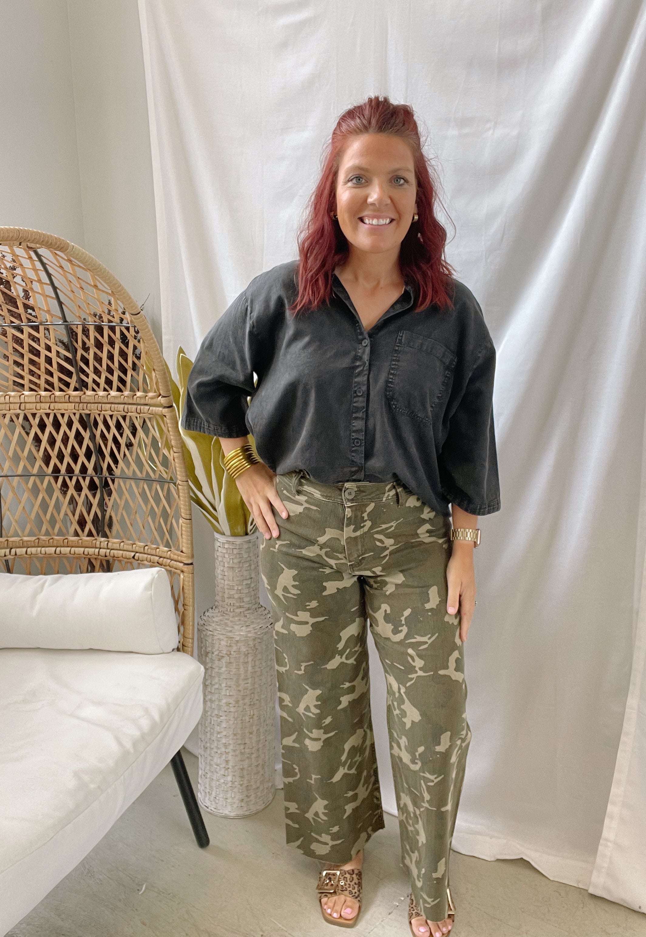 Stretch Camo Pants-Jeans-miou muse-The Silo Boutique, Women's Fashion Boutique Located in Warren and Grand Forks North Dakota