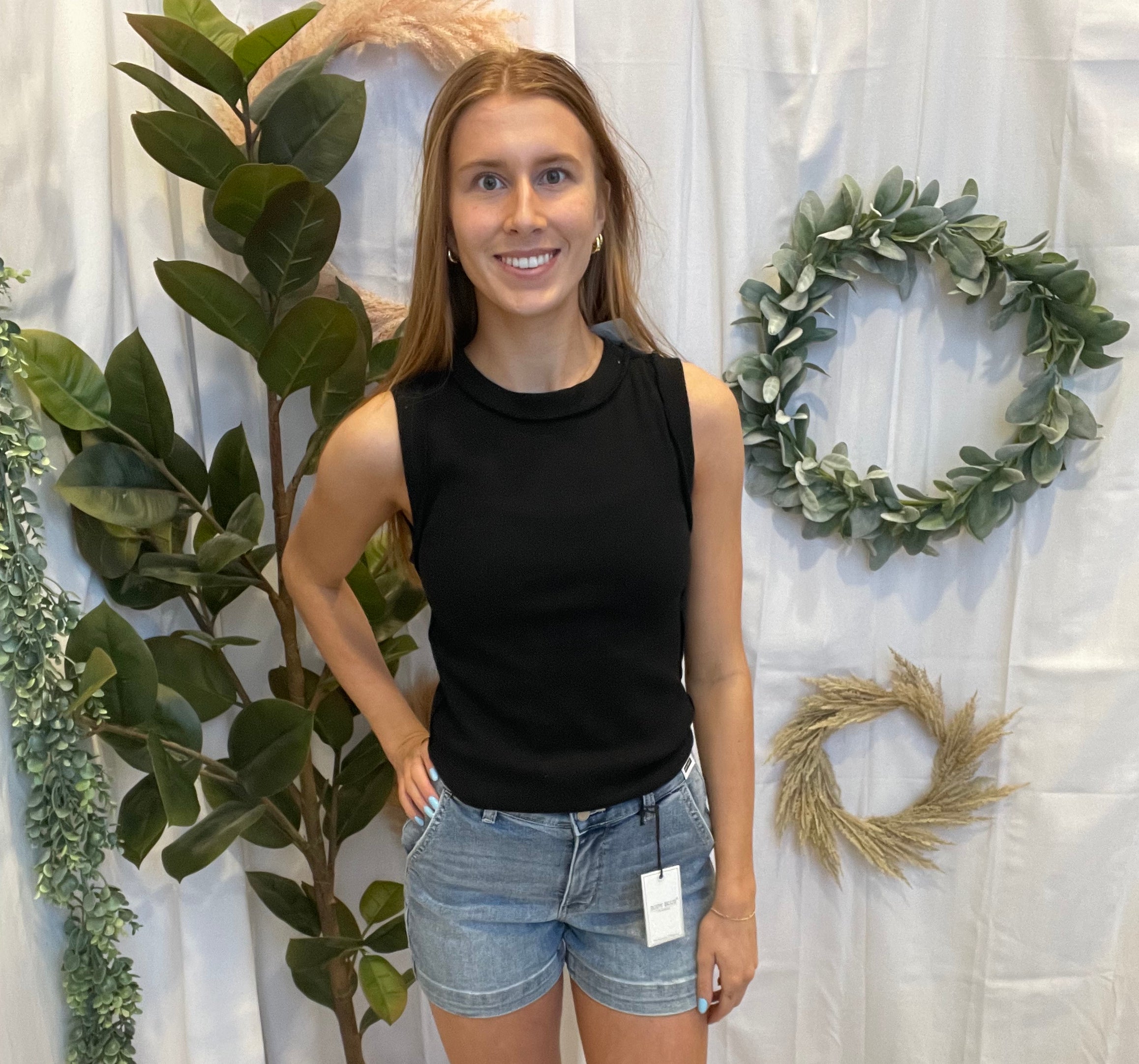 Hy Solid Ribbed Tank Top-Black-Tank Tops-hyfve-The Silo Boutique, Women's Fashion Boutique Located in Warren and Grand Forks North Dakota