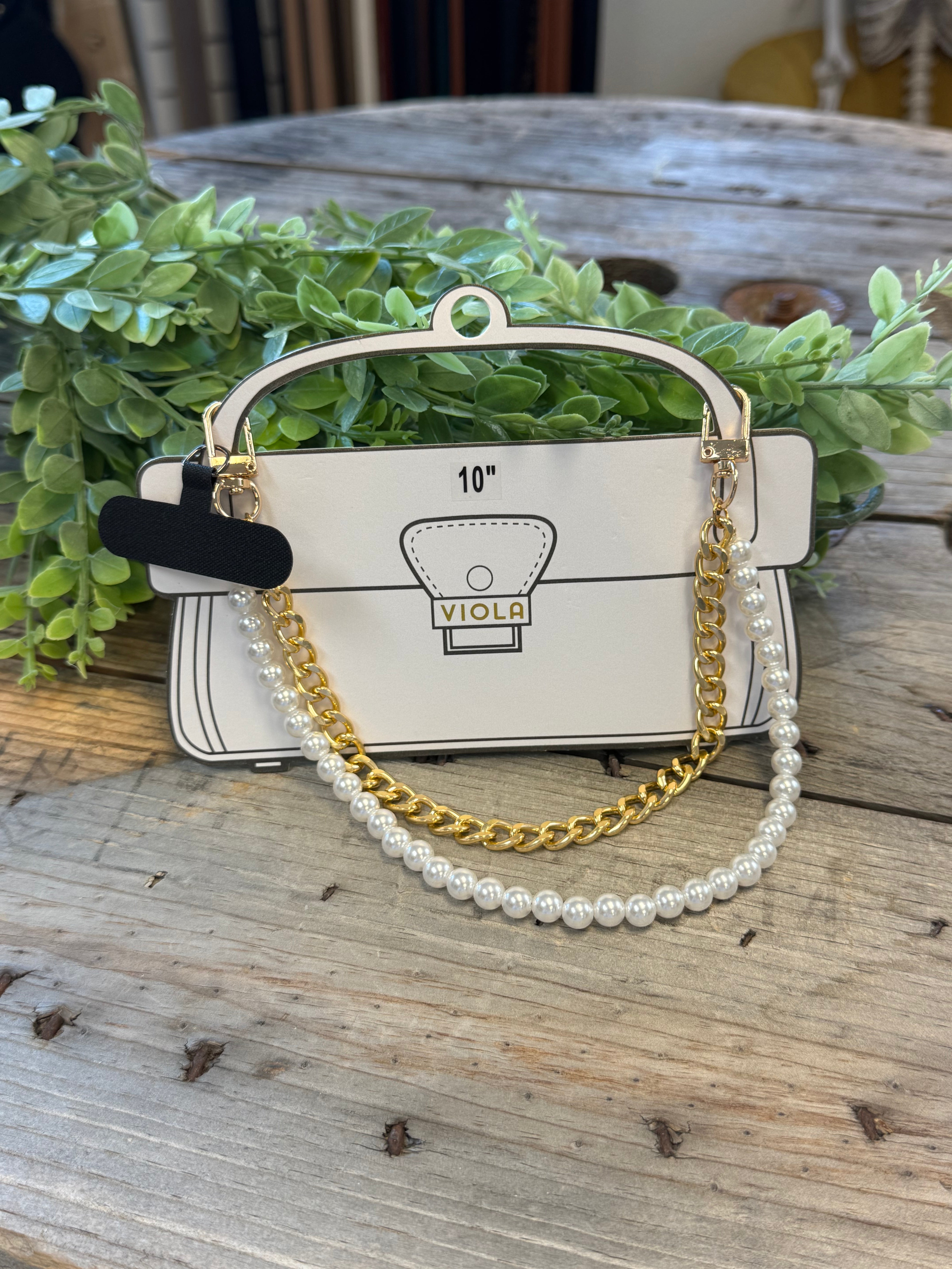 Kenze Pearl and Gold Purse Chain-Purses-kenze-The Silo Boutique, Women's Fashion Boutique Located in Warren and Grand Forks North Dakota
