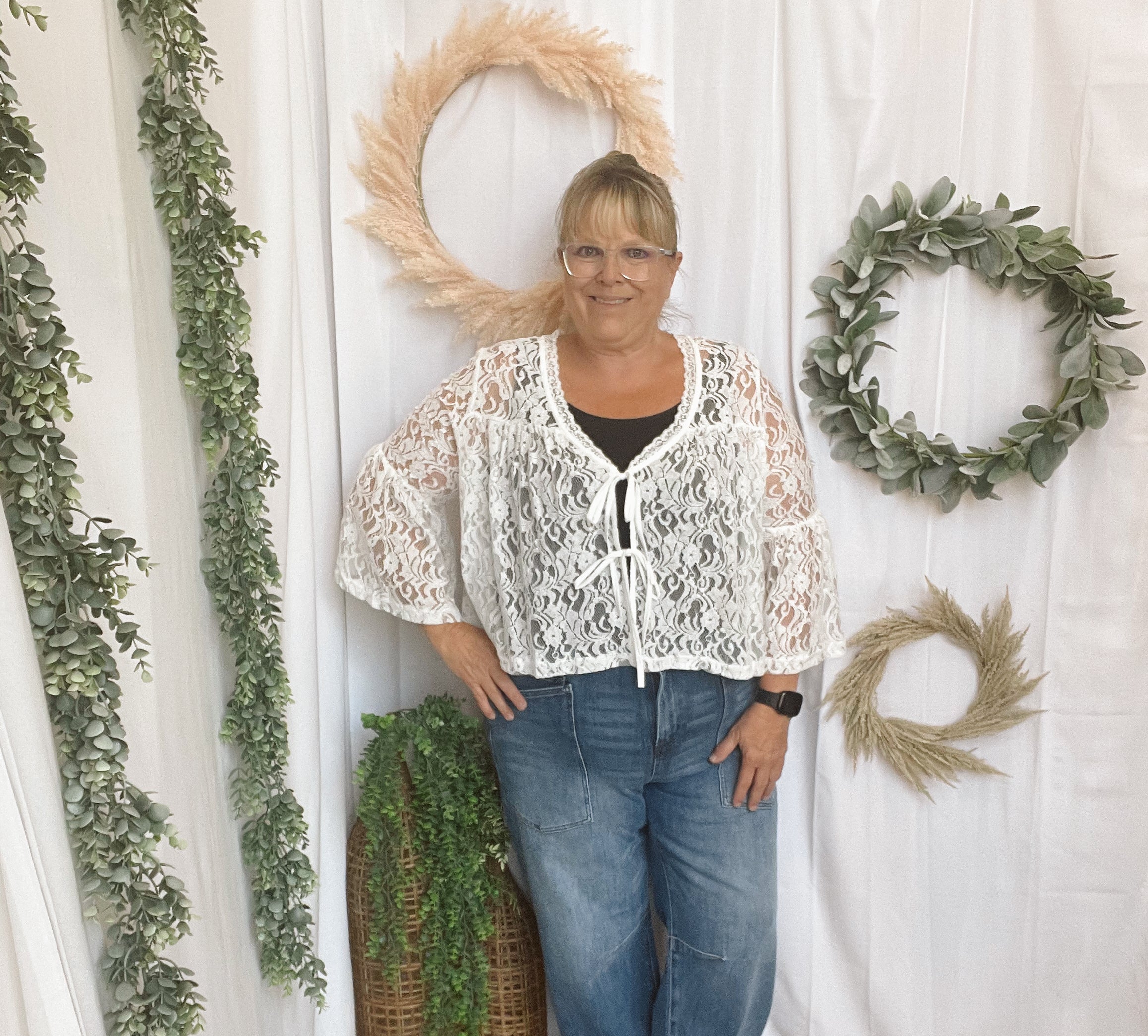 Sweet Magnolia Lace Top-Long Sleeve Tops-blakeley-The Silo Boutique, Women's Fashion Boutique Located in Warren and Grand Forks North Dakota