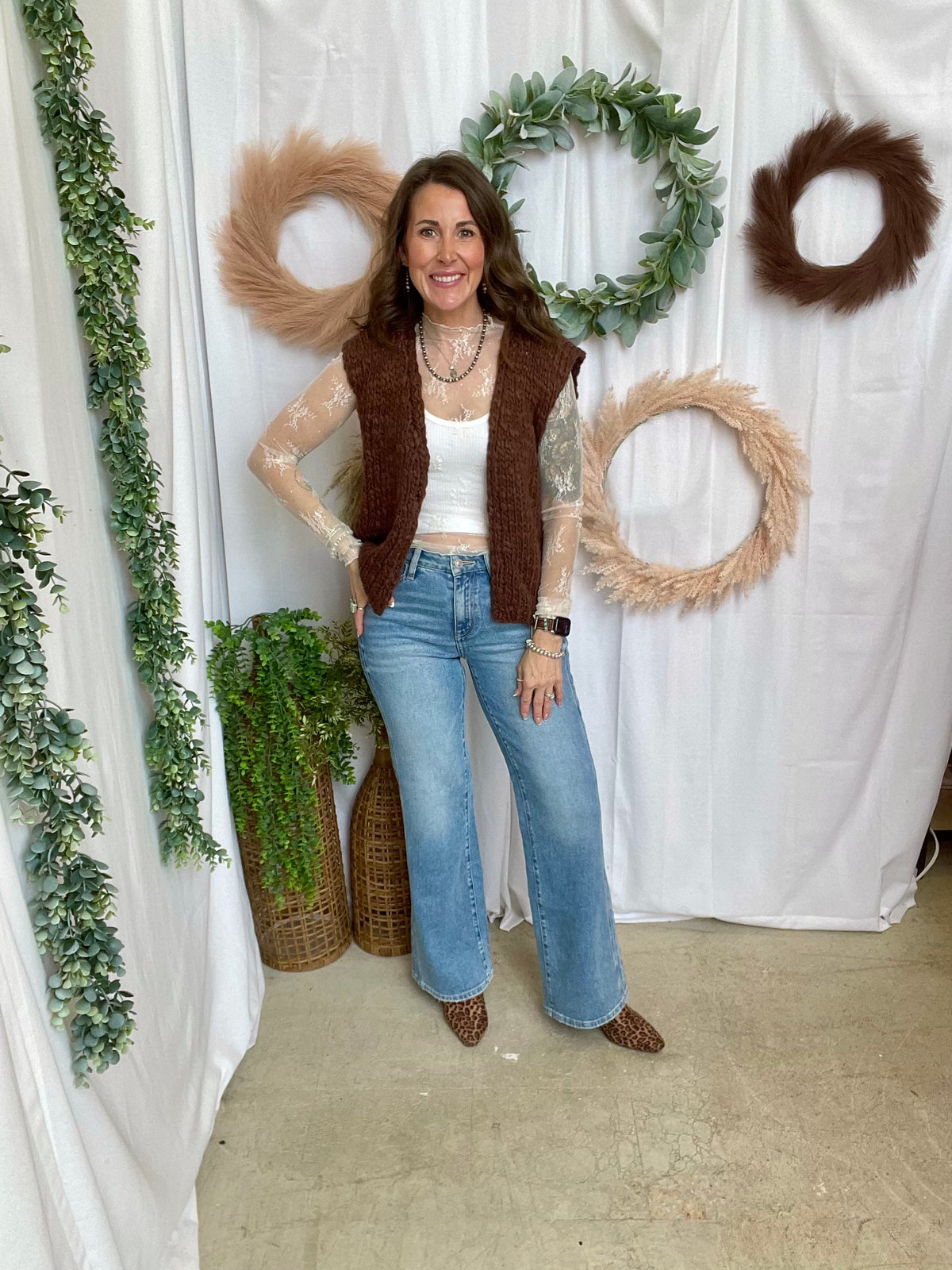 Claire Chunky Knit Vest-Mocha-Vests-listicle-The Silo Boutique, Women's Fashion Boutique Located in Warren and Grand Forks North Dakota