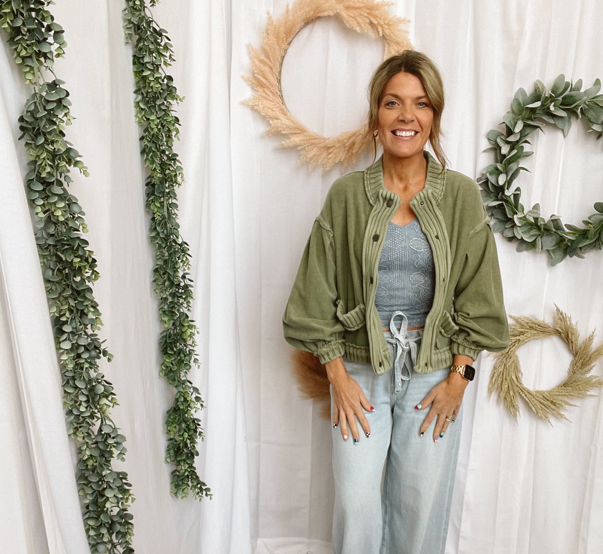 Lov Vintage Cardigan-Olive-Cardigans-lovlov-The Silo Boutique, Women's Fashion Boutique Located in Warren and Grand Forks North Dakota