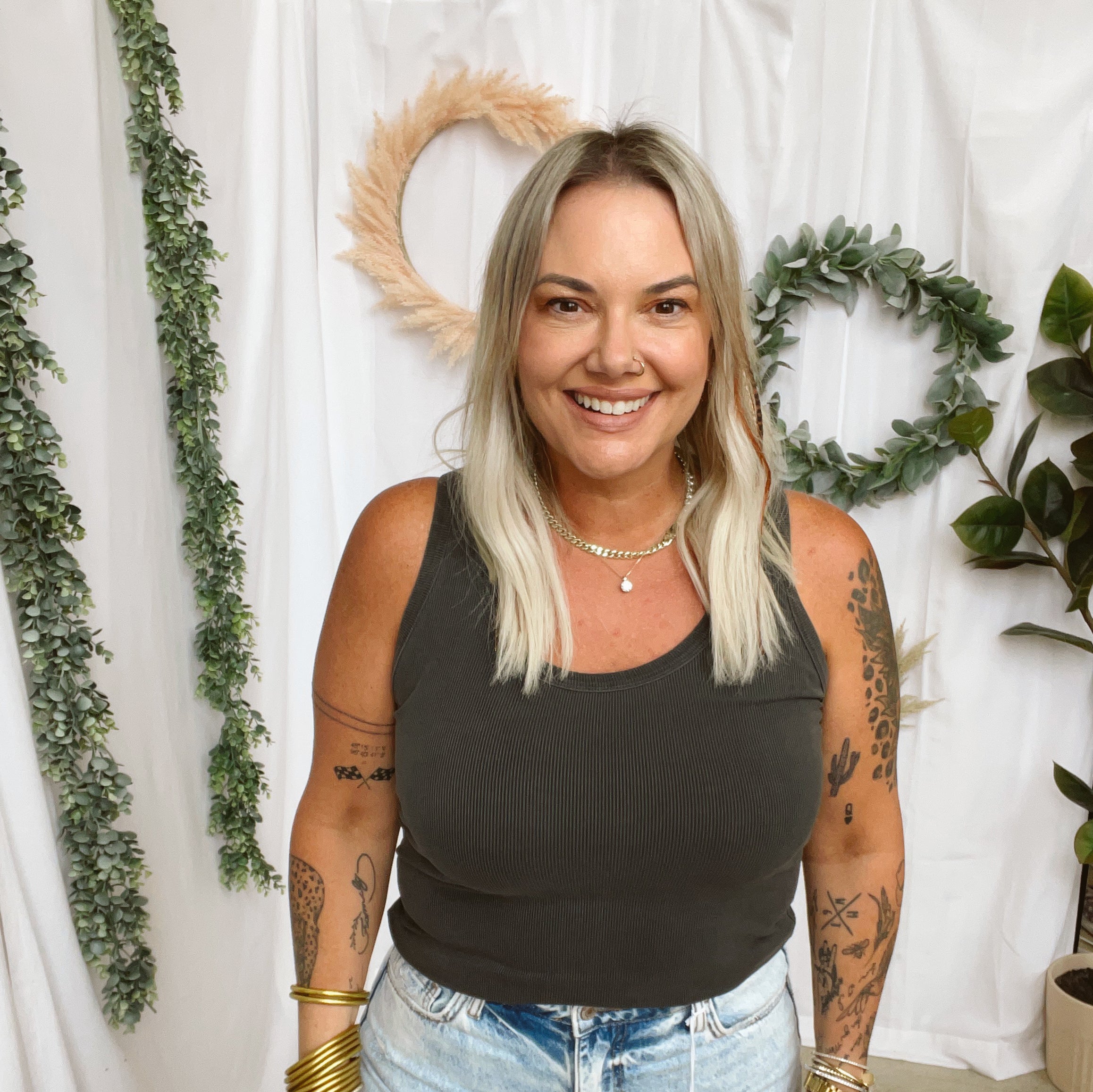 Classic Scoop Tank Top-Charcoal-Tank Tops-be cool-The Silo Boutique, Women's Fashion Boutique Located in Warren and Grand Forks North Dakota