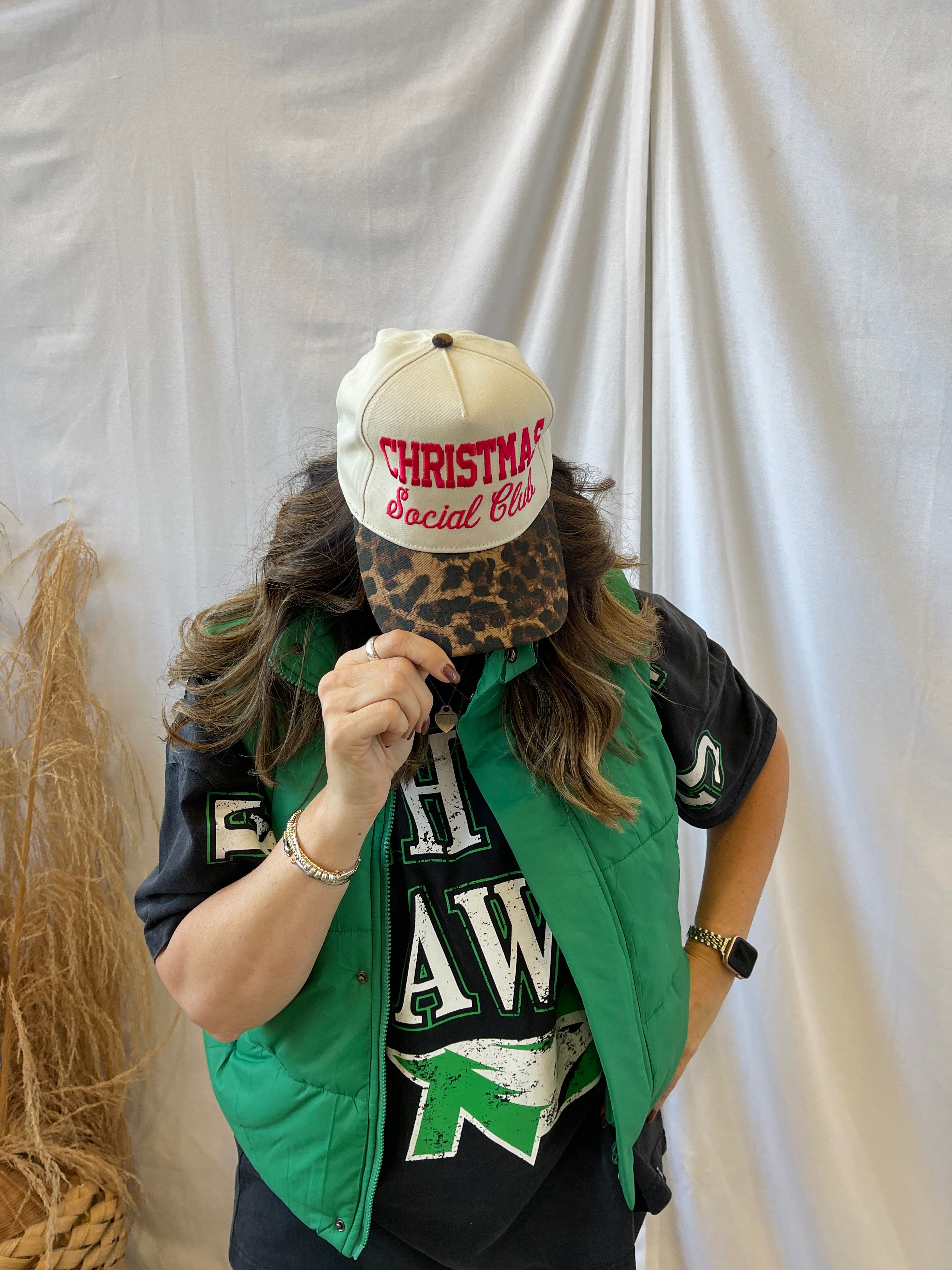 Christmas Social Club Hat-Final Sale-Hats-p&d-The Silo Boutique, Women's Fashion Boutique Located in Warren and Grand Forks North Dakota