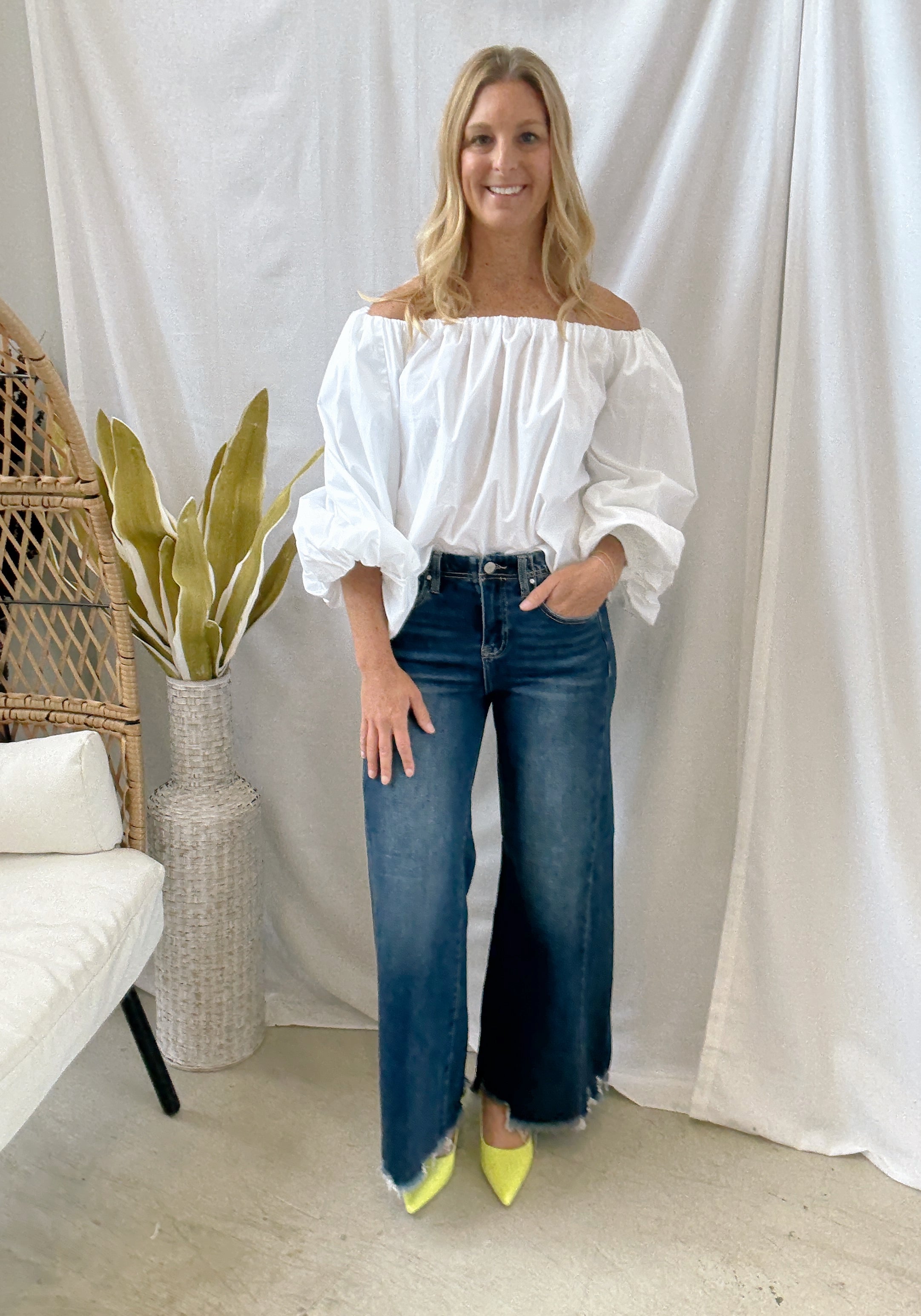 Risen Ankle Wide Leg Dark Jeans-Final Sale-Jeans-risen-The Silo Boutique, Women's Fashion Boutique Located in Warren and Grand Forks North Dakota