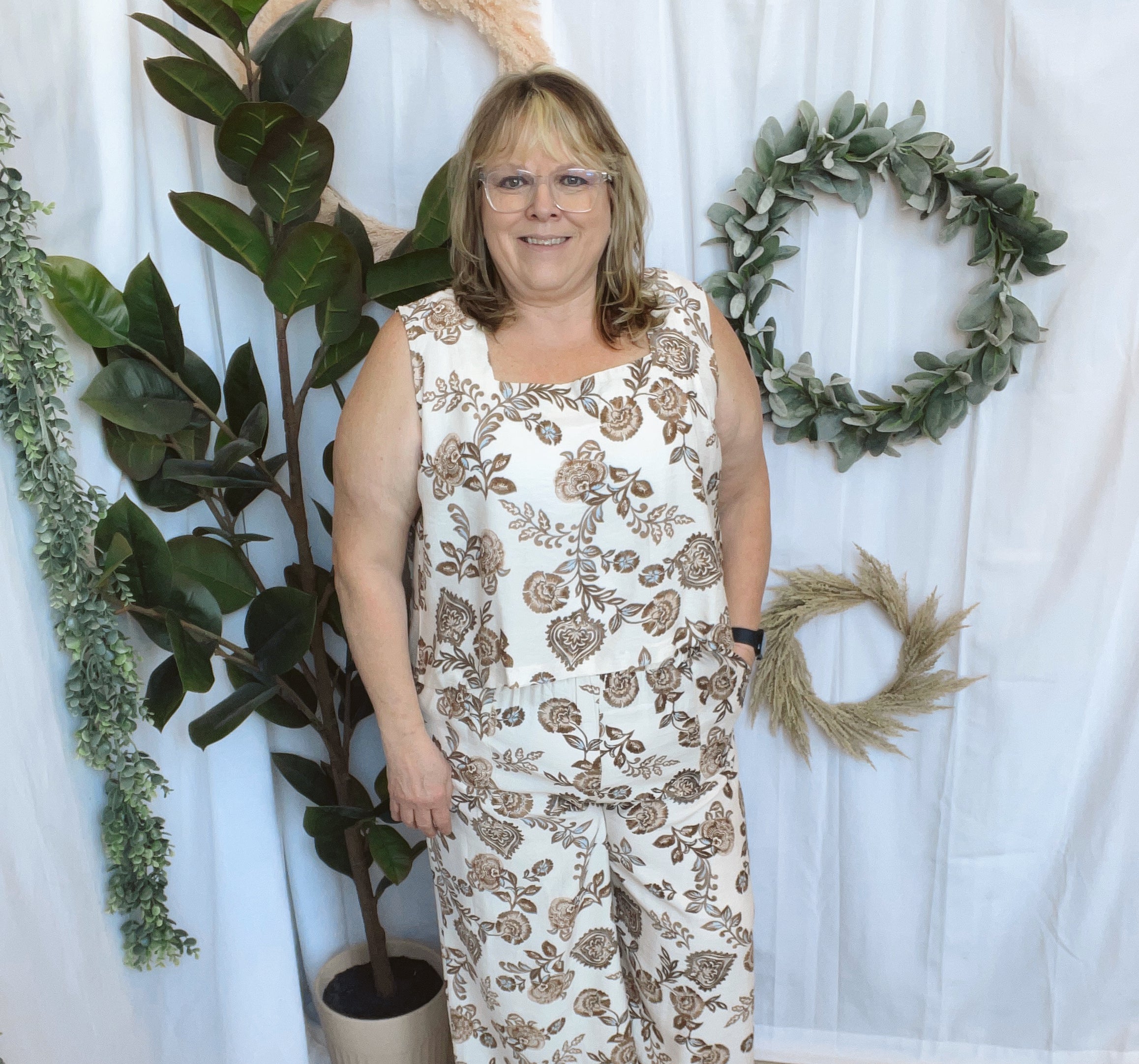 Paisley Wide Leg Pants-Final sale-Pants-cozy co-The Silo Boutique, Women's Fashion Boutique Located in Warren and Grand Forks North Dakota
