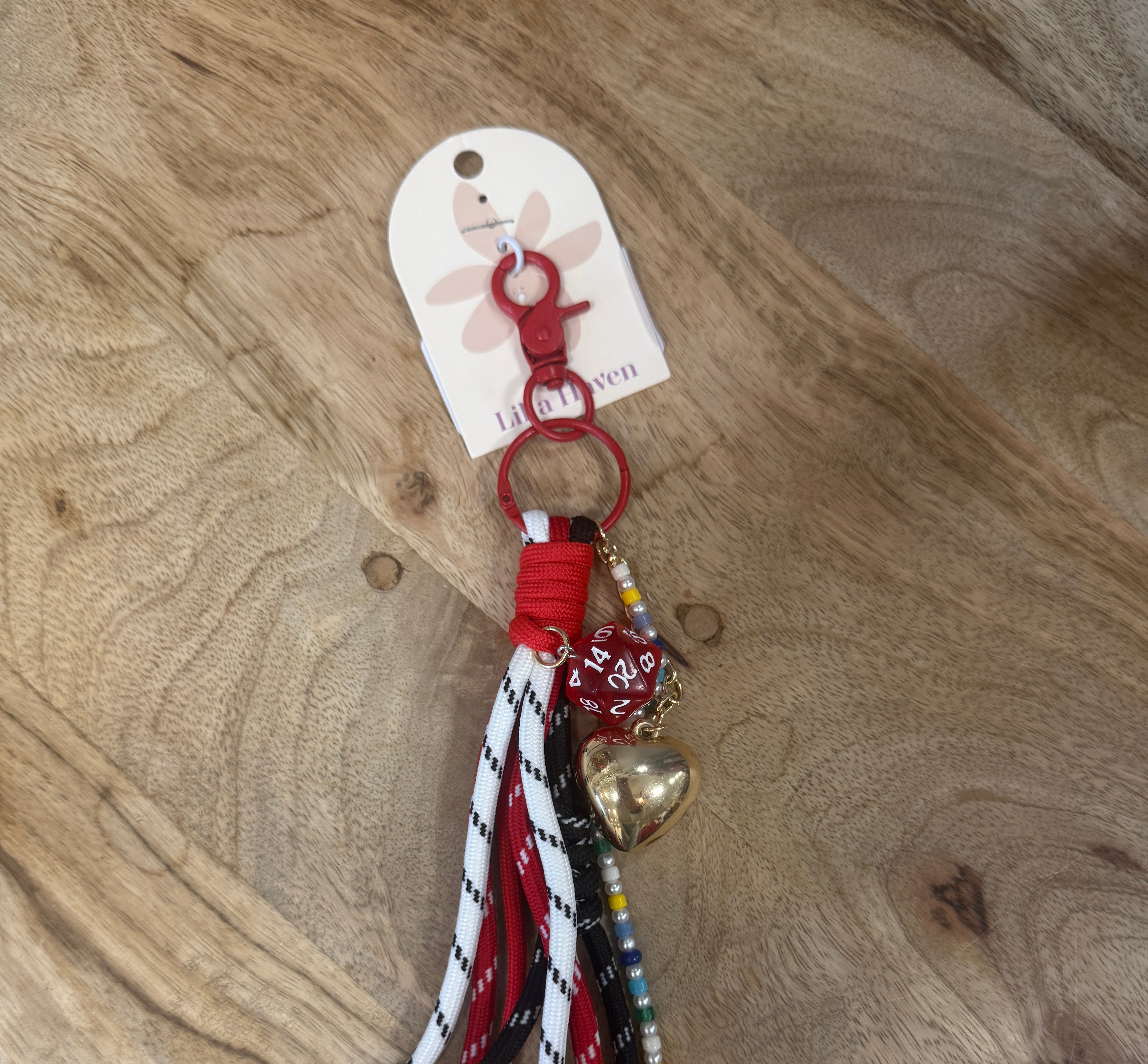 Eclectic Rope Seed Beaded Heart Dice-Keychains-Sensibling Corp.-The Silo Boutique, Women's Fashion Boutique Located in Warren and Grand Forks North Dakota