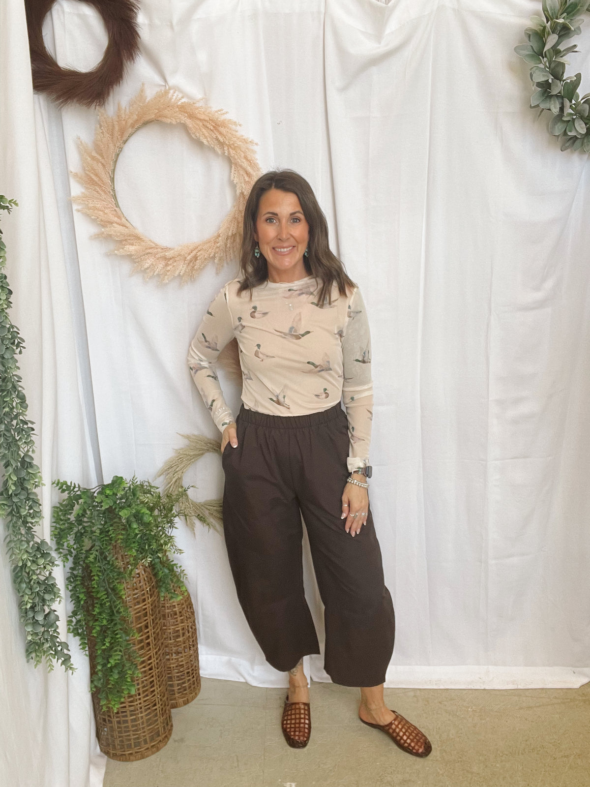 Flying Mallard Mesh Top-Long Sleeve Tops-faire-The Silo Boutique, Women's Fashion Boutique Located in Warren and Grand Forks North Dakota