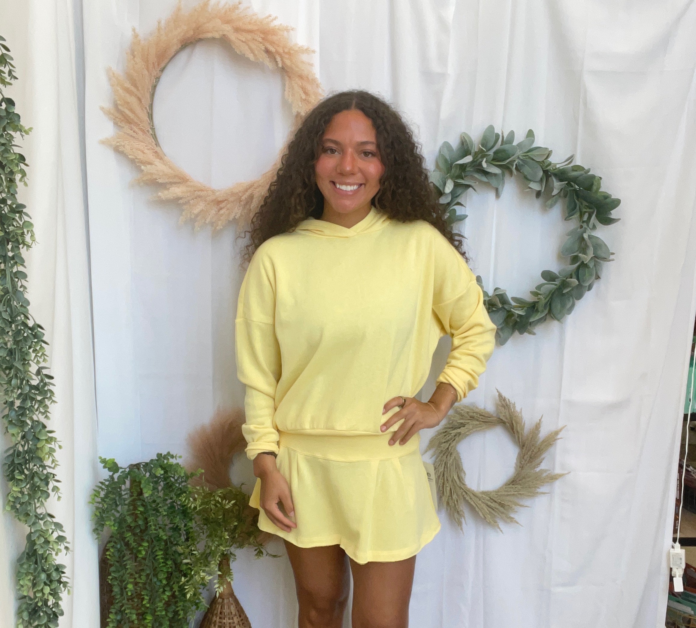 Mono B Icon Hoodie Set-Yellow-Outfit Sets-mono b-The Silo Boutique, Women's Fashion Boutique Located in Warren and Grand Forks North Dakota