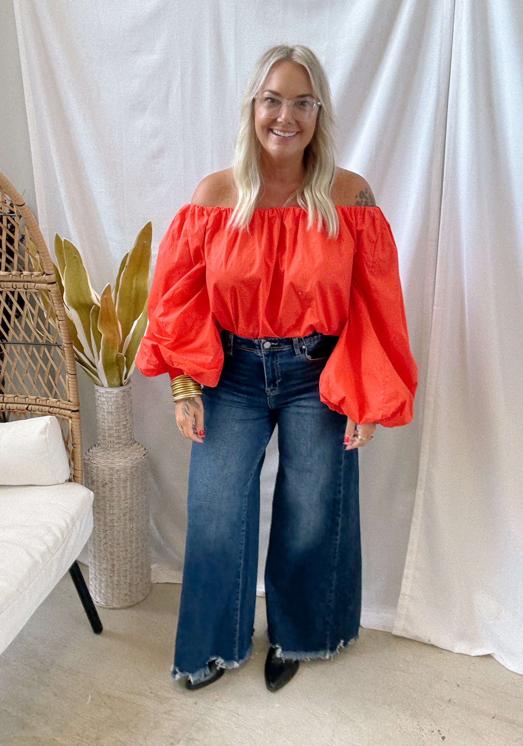 Risen Ankle Wide Leg Dark Jeans-Final Sale-Jeans-risen-The Silo Boutique, Women's Fashion Boutique Located in Warren and Grand Forks North Dakota