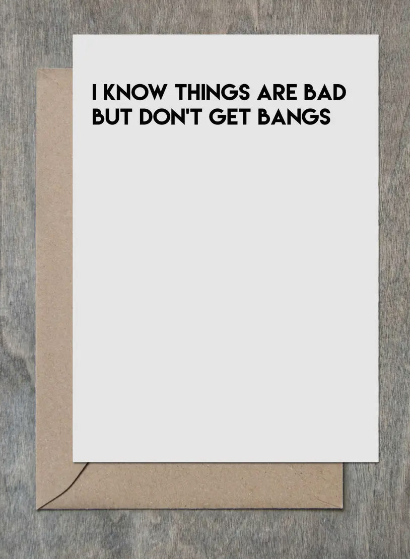 Don't Get Bangs Card-Cards-Crimson and Clover Studio-The Silo Boutique, Women's Fashion Boutique Located in Warren and Grand Forks North Dakota