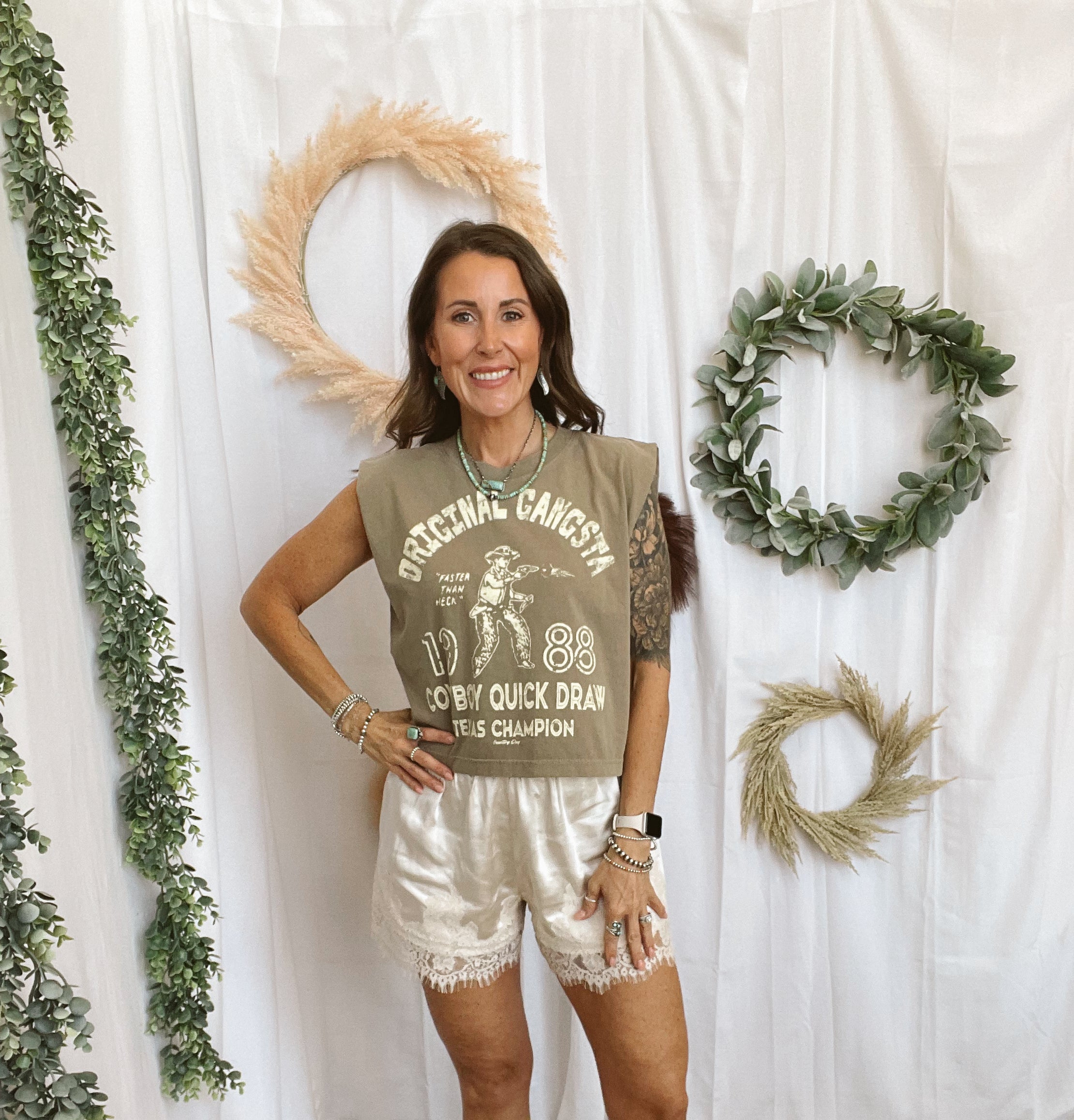 Macey Lace Shorts-Pearl-Shorts-by together-The Silo Boutique, Women's Fashion Boutique Located in Warren and Grand Forks North Dakota