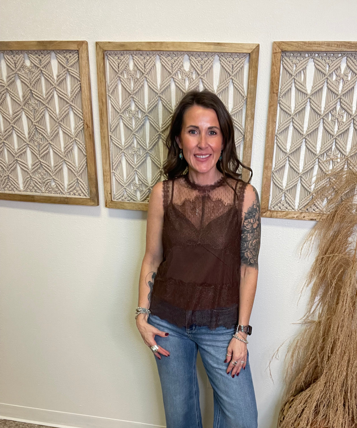Elan Harper Sleeveless Top-Brown-Tank Tops-elan-The Silo Boutique, Women's Fashion Boutique Located in Warren and Grand Forks North Dakota