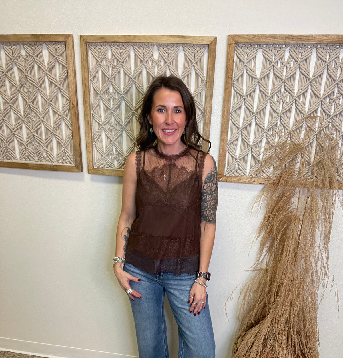 Elan Harper Sleeveless Top-Brown-Tank Tops-elan-The Silo Boutique, Women's Fashion Boutique Located in Warren and Grand Forks North Dakota