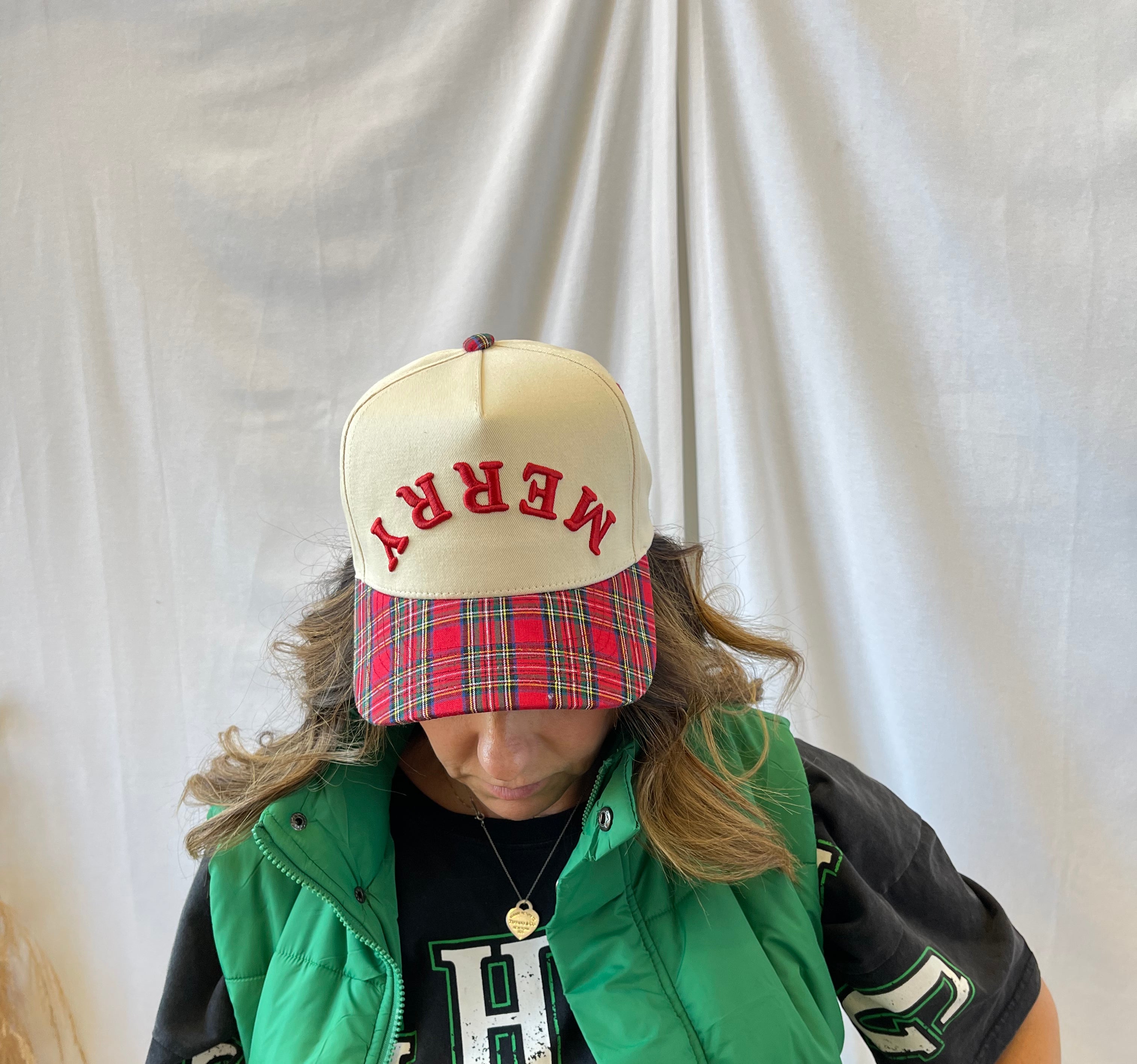 Merry Plaid Hat-Hats-Summer Tees-The Silo Boutique, Women's Fashion Boutique Located in Warren and Grand Forks North Dakota