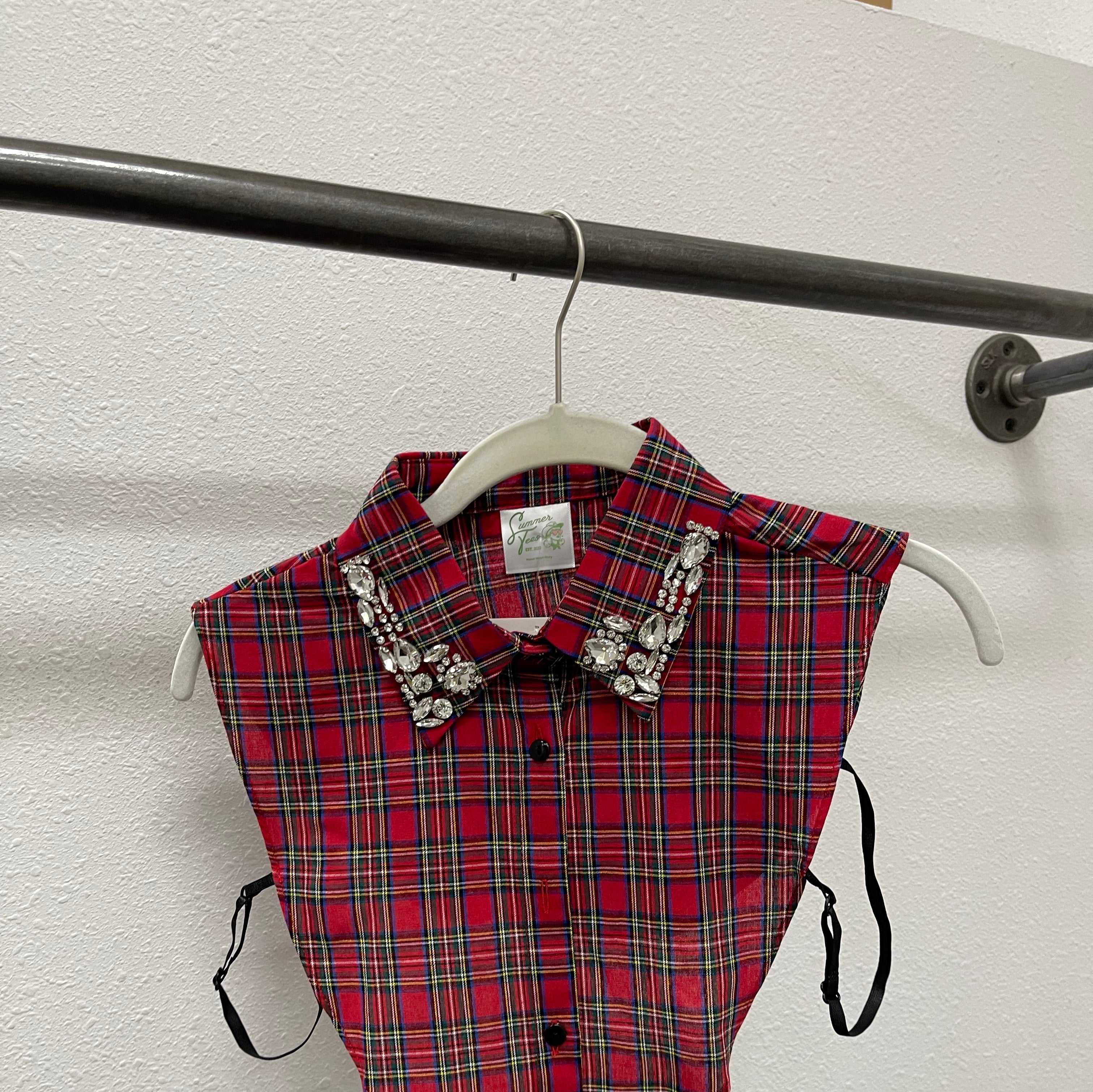 Corporate Collar-Red Christmas-Final Sale-Short Sleeve Tops-Summer Tees-The Silo Boutique, Women's Fashion Boutique Located in Warren and Grand Forks North Dakota