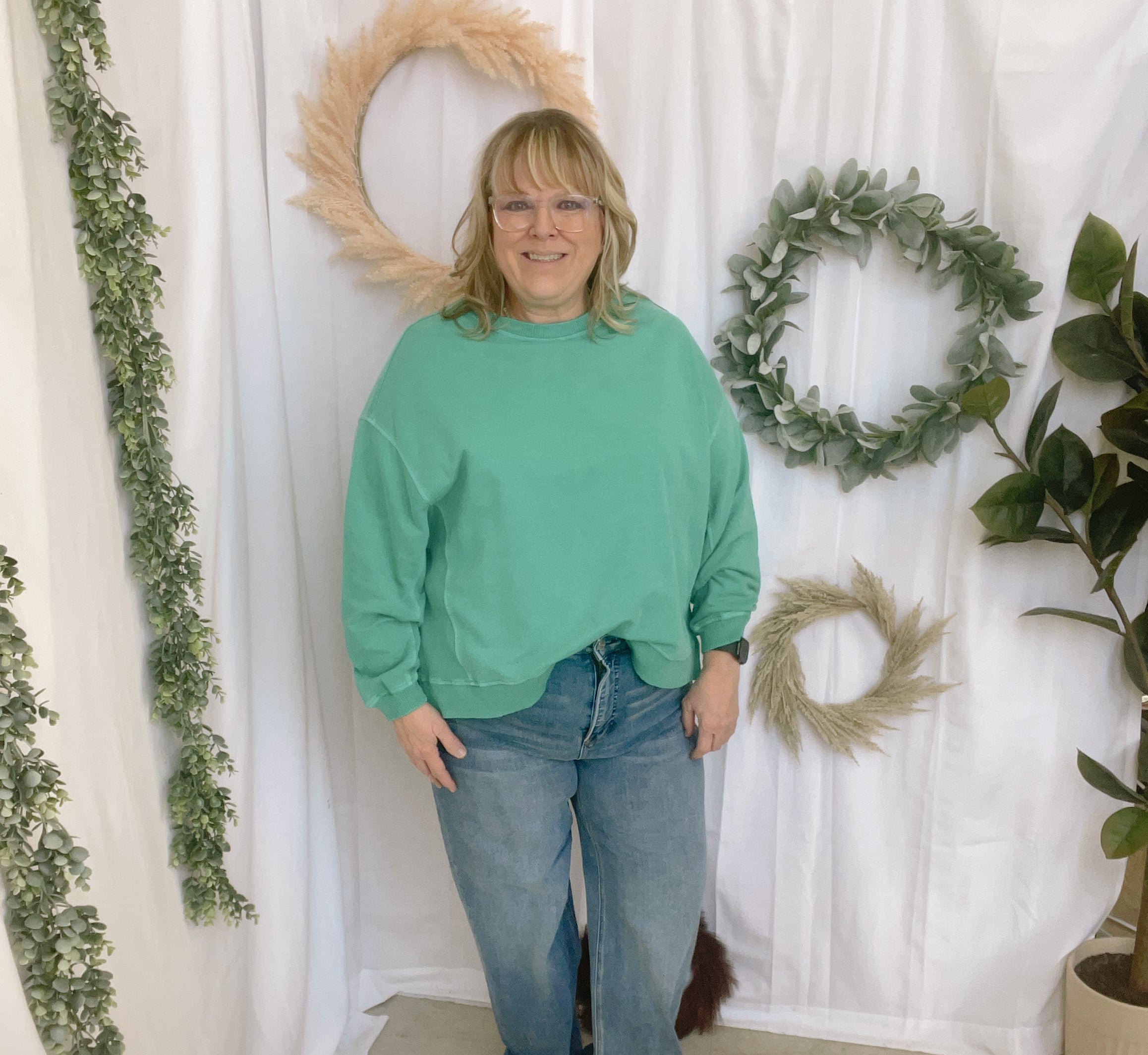 Jess Terry Pullover Sweatshirt-Forest-Shackets-Zenana-The Silo Boutique, Women's Fashion Boutique Located in Warren and Grand Forks North Dakota