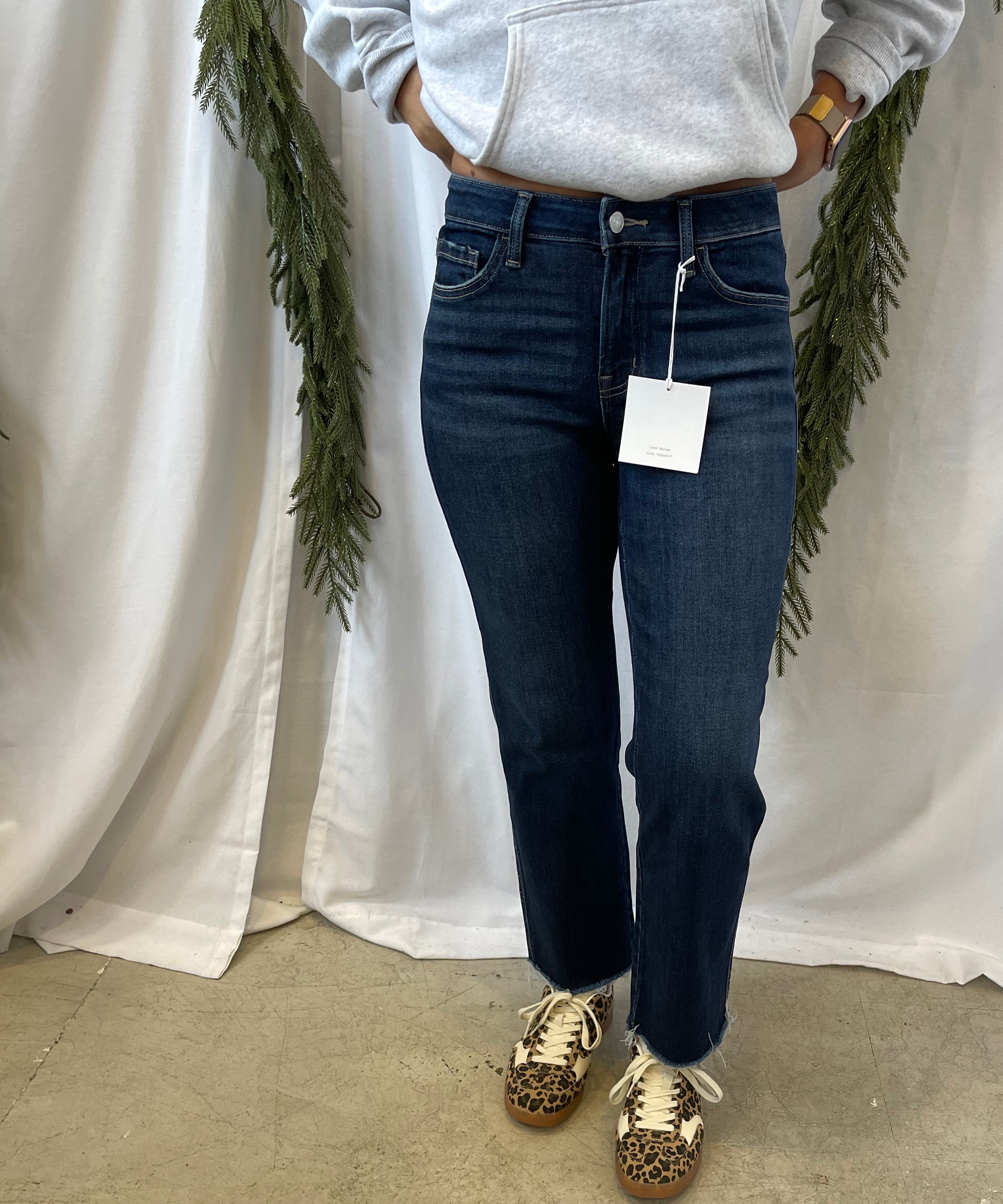 Lovervet Reunite Dark Ankle Straight Jeans-Jeans-lovervet-The Silo Boutique, Women's Fashion Boutique Located in Warren and Grand Forks North Dakota