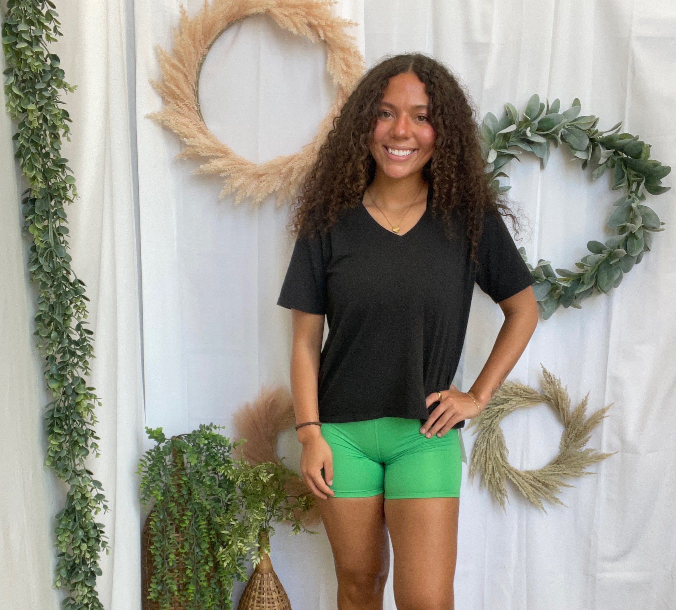 Mono B Venice Biker Short-Green-Shorts-mono b-The Silo Boutique, Women's Fashion Boutique Located in Warren and Grand Forks North Dakota
