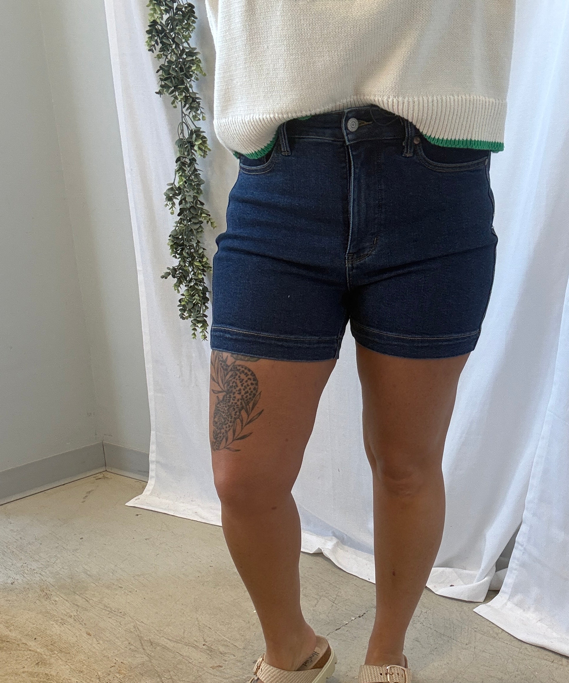 Judy Blue Dark Denim Shorts-Shorts-judy blue-The Silo Boutique, Women's Fashion Boutique Located in Warren and Grand Forks North Dakota
