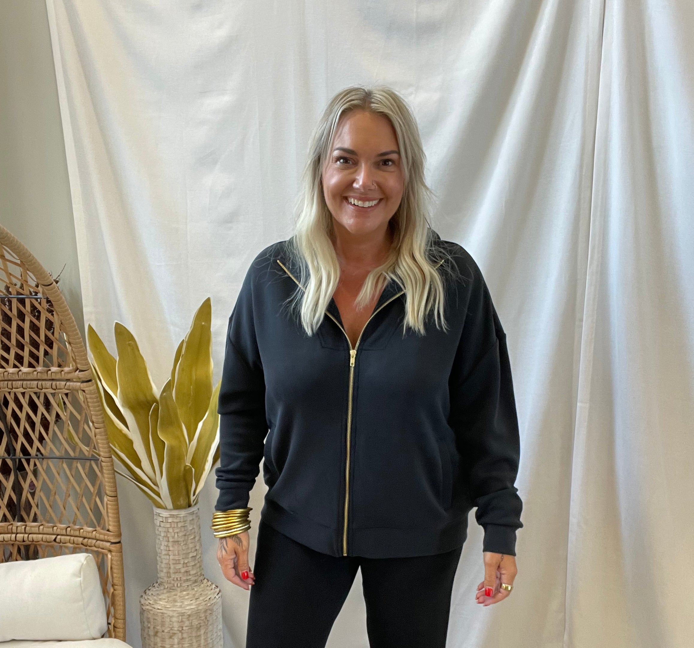 Mono B Laguna Scuba Sweatshirt-Black-Sweatshirts-mono b-The Silo Boutique, Women's Fashion Boutique Located in Warren and Grand Forks North Dakota